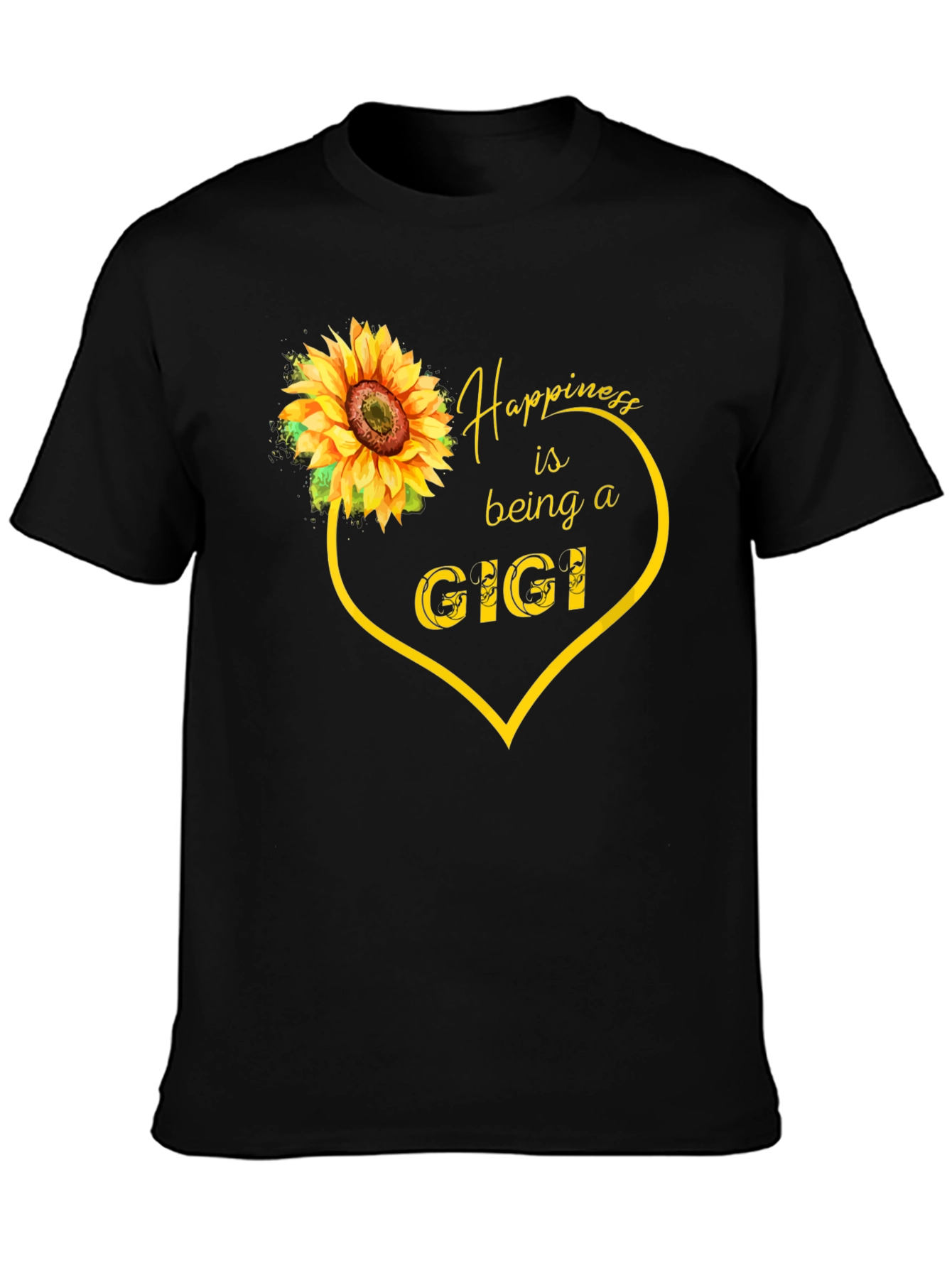 Happiness is Being a Gigi Sunflower Heart Tee