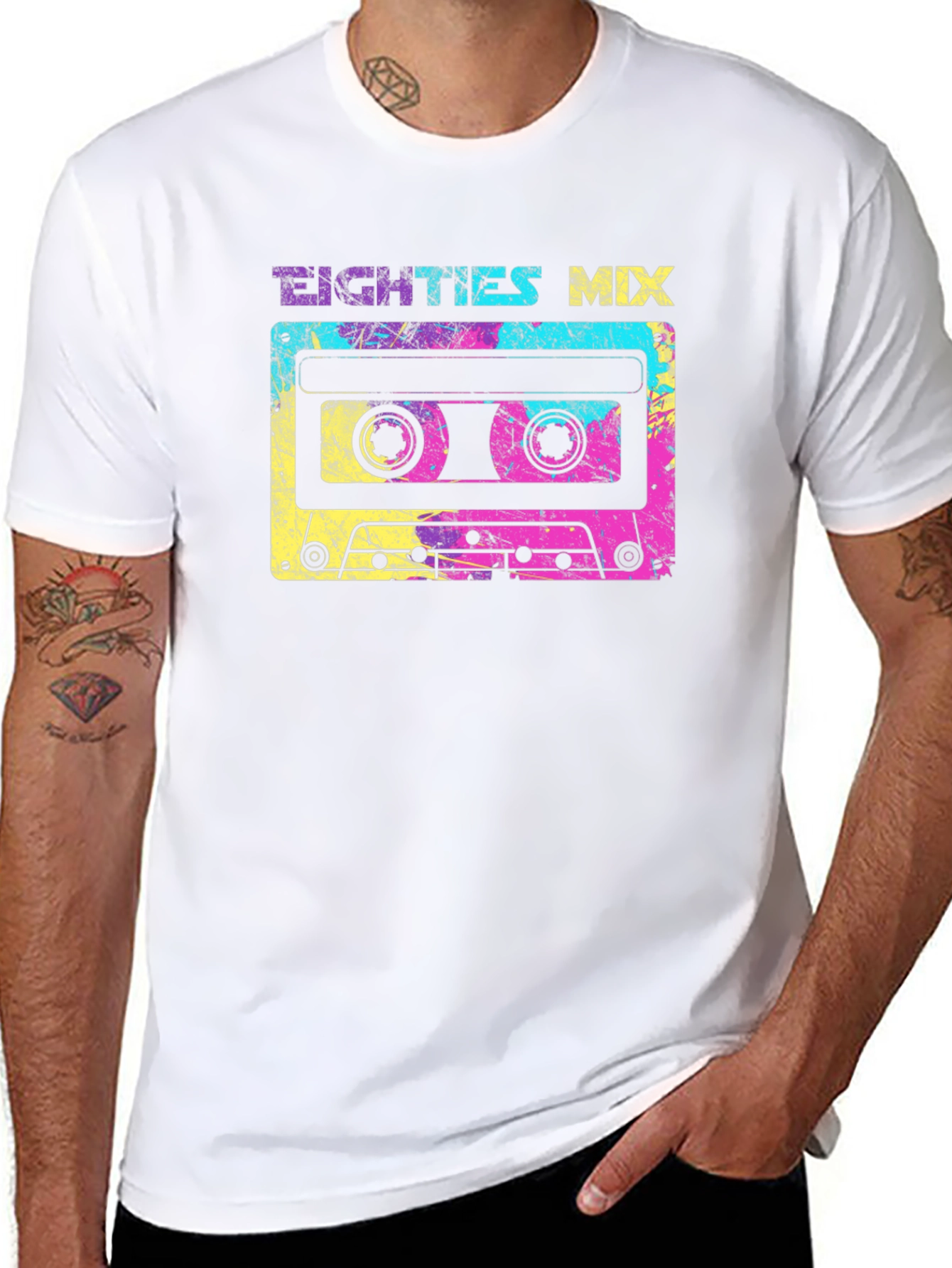 80s Mix Cassette Tape Graphic Tee - Retro Style