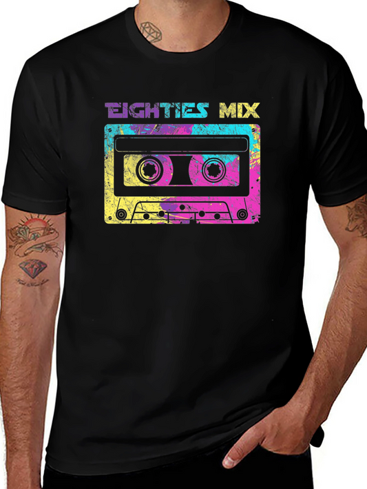 80s Mix Cassette Tape Graphic Tee - Retro Style
