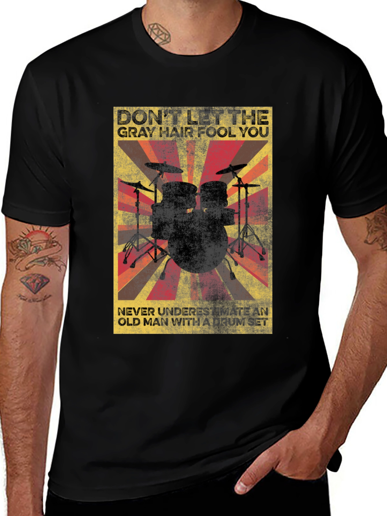 Drummer T-Shirt: Dont Let Gray Hair Fool You