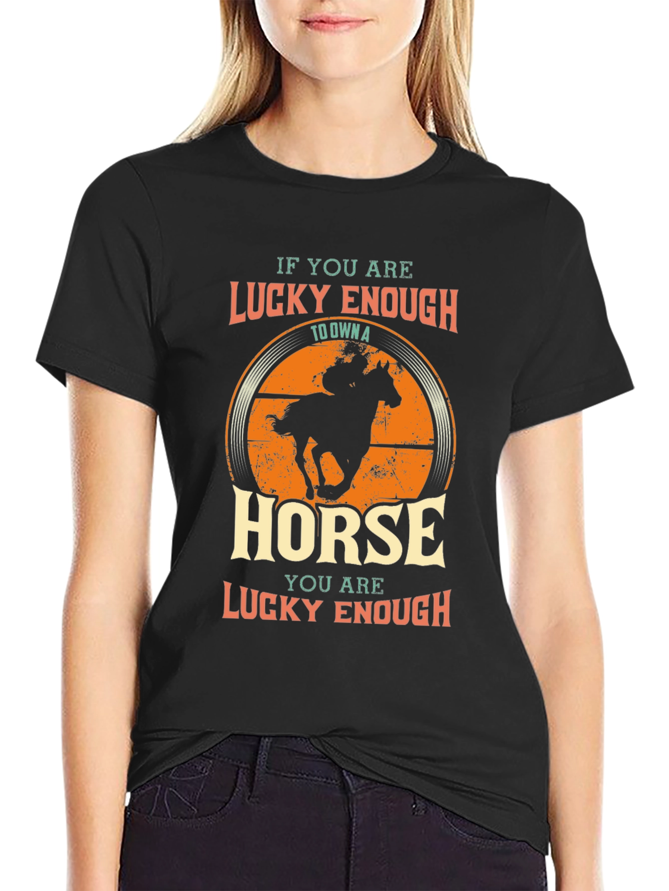Lucky Enough Horse Graphic T-Shirt