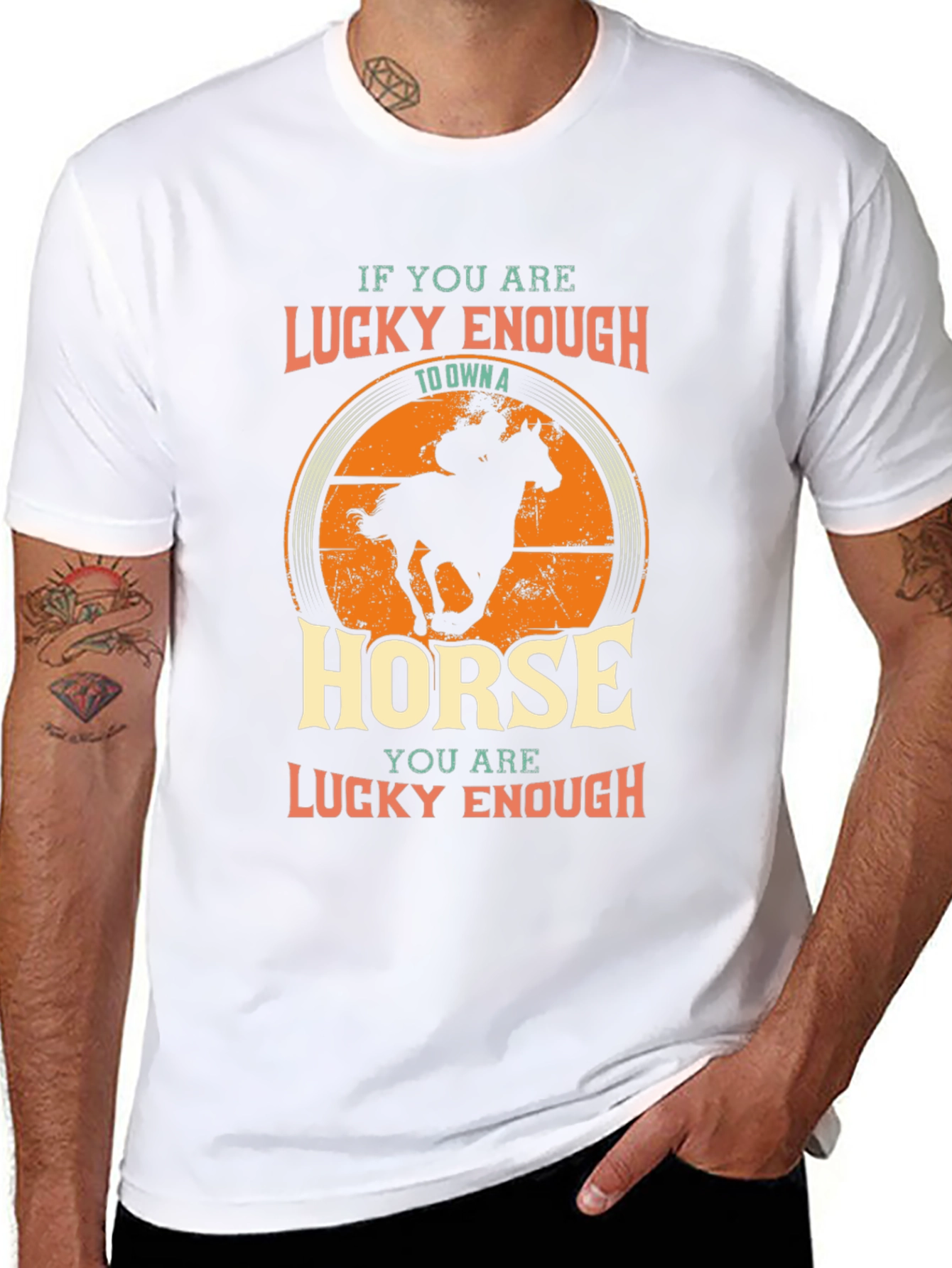 Lucky Enough Horse Graphic T-Shirt