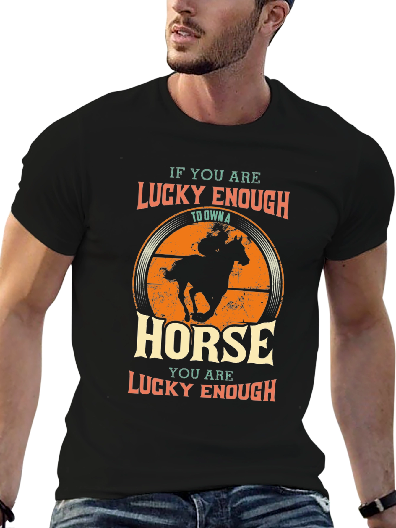 Lucky Enough Horse Graphic T-Shirt