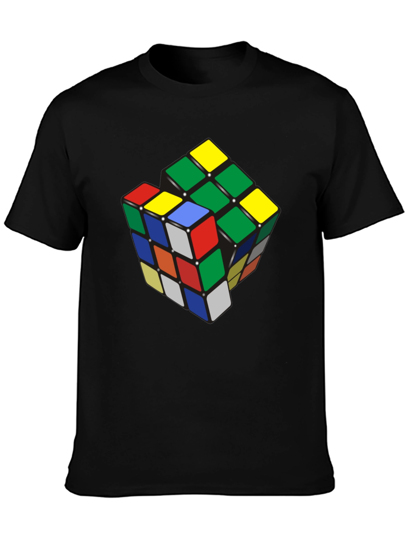 Rubiks Cube Graphic T-Shirt - Black
