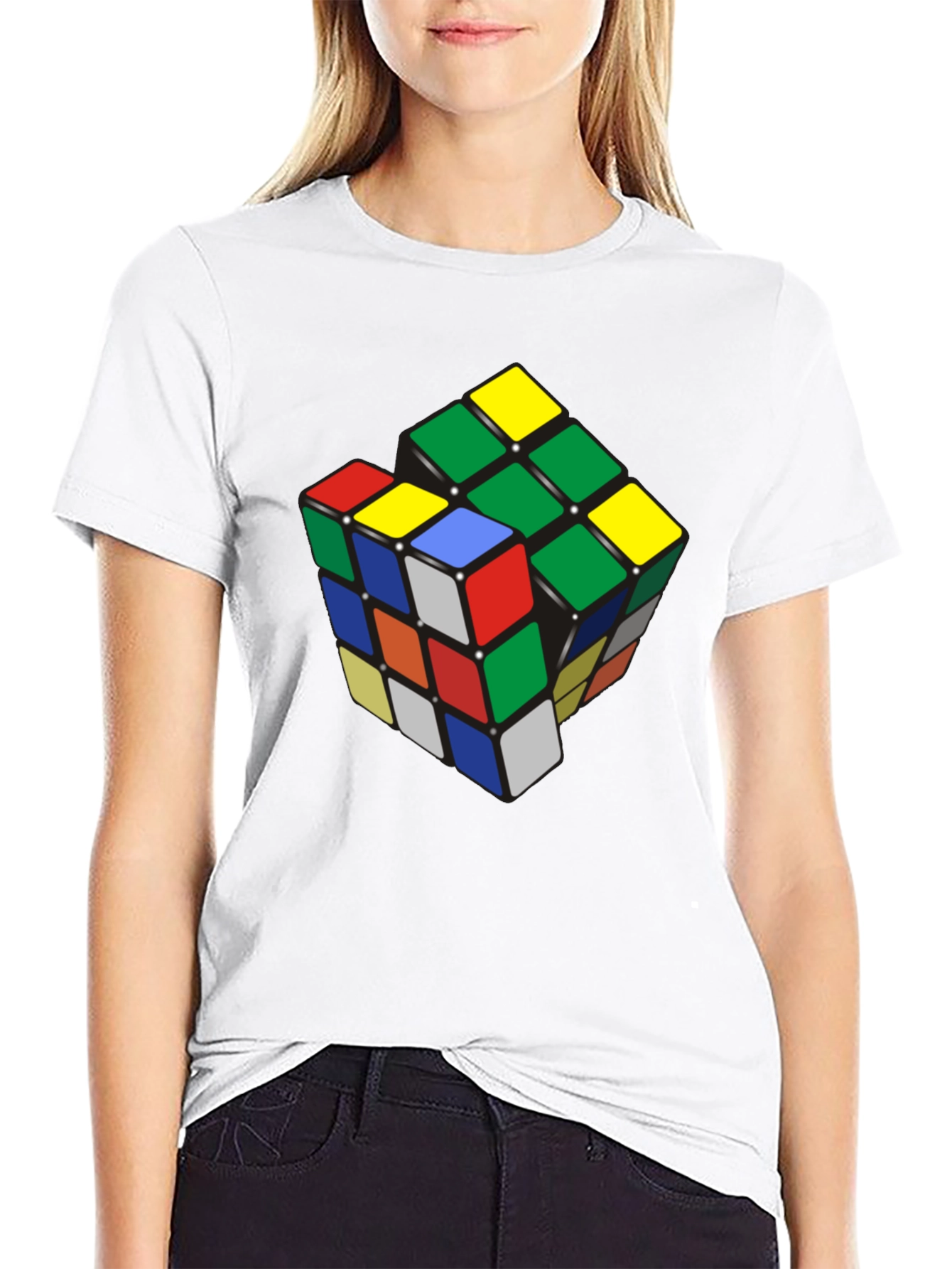 Rubiks Cube Graphic T-Shirt - Black