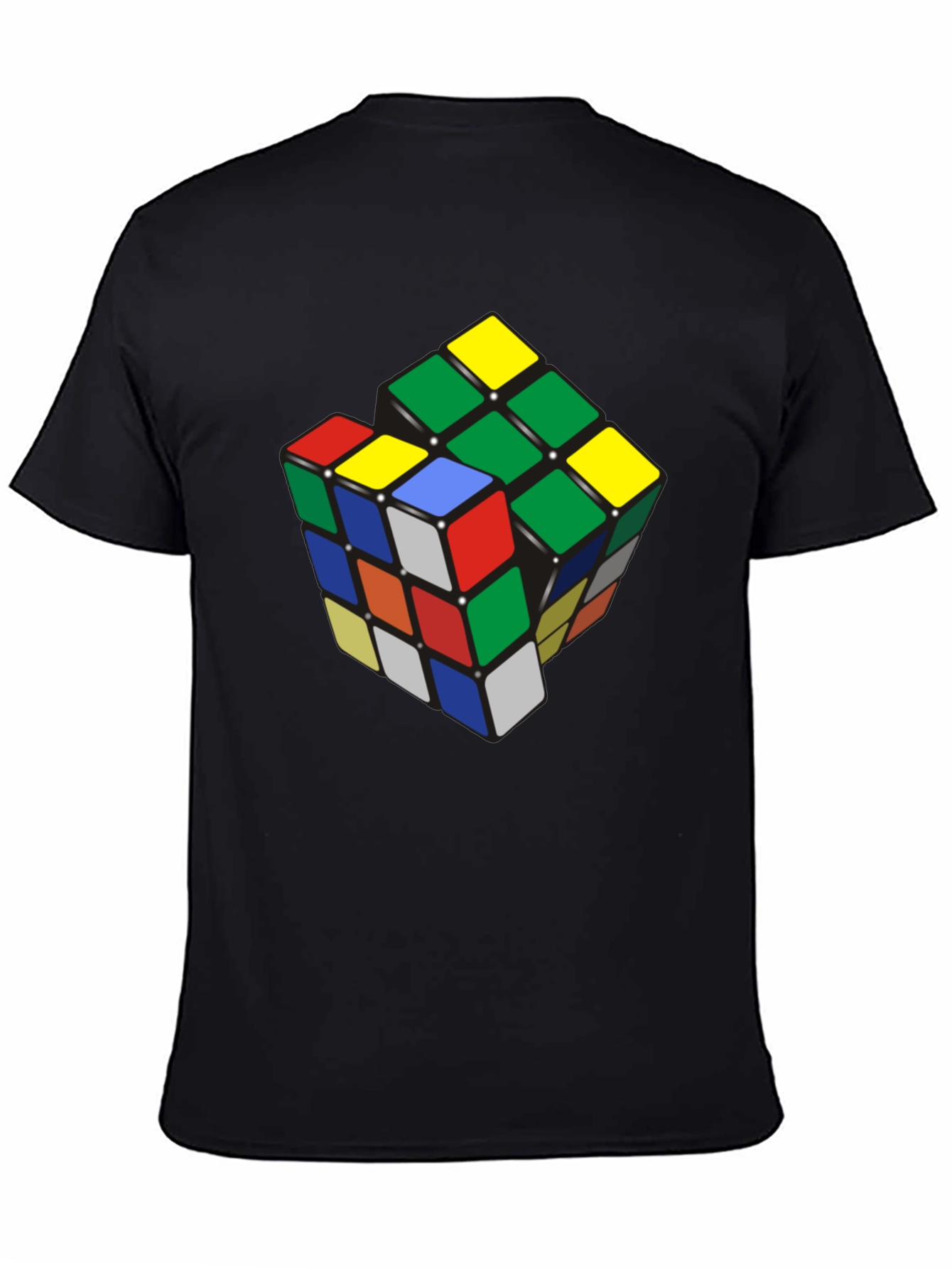 Rubiks Cube Graphic T-Shirt - Black