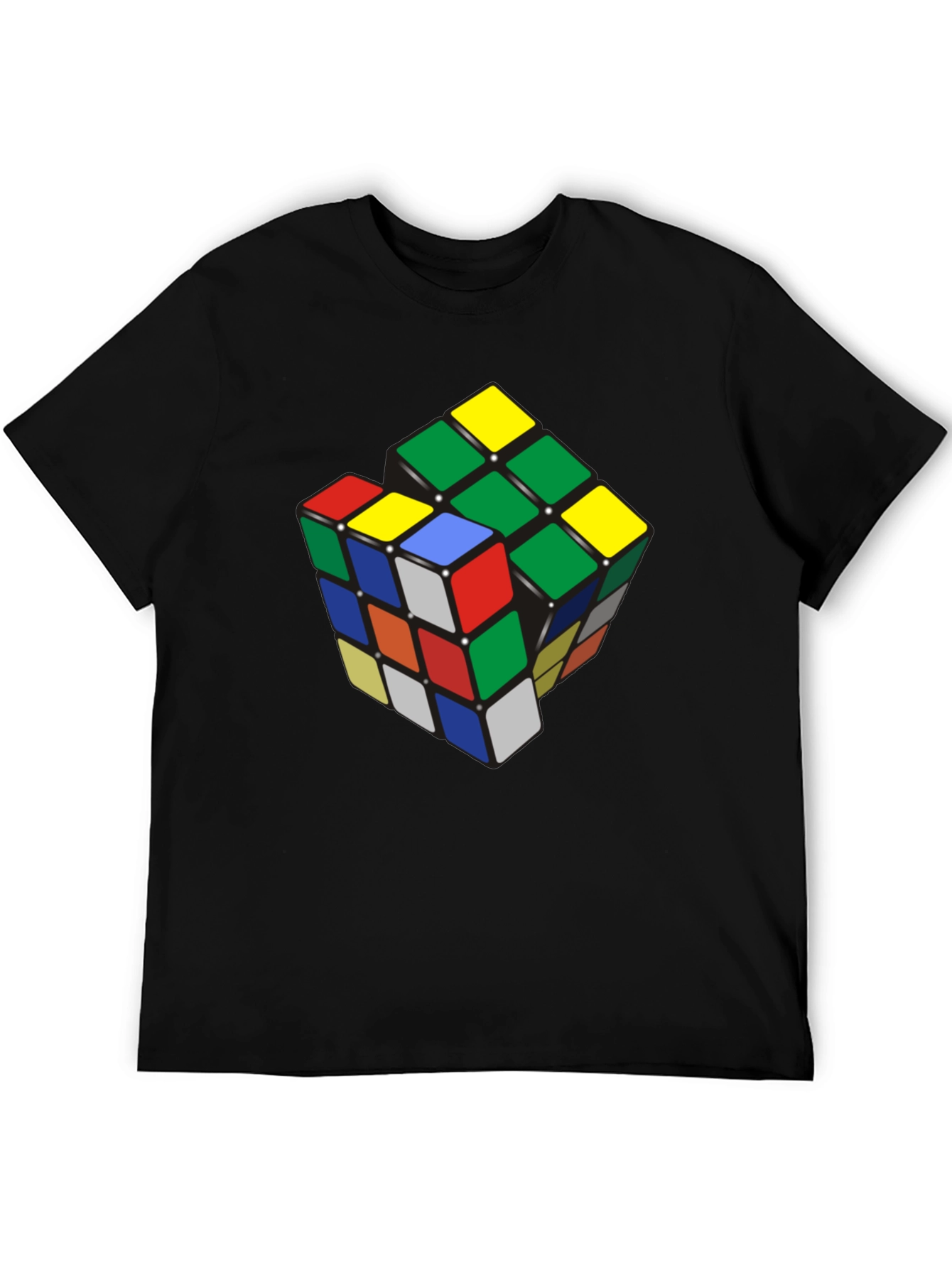 Rubiks Cube Graphic T-Shirt - Black