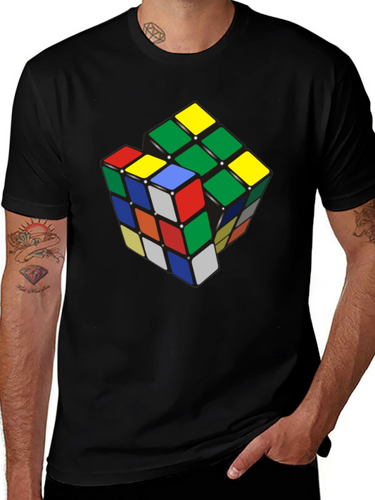 Rubiks Cube Graphic T-Shirt - Black
