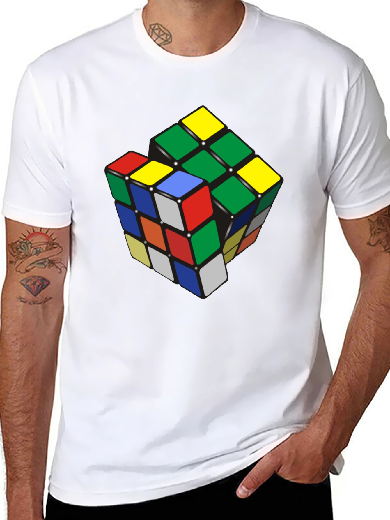 Rubiks Cube Graphic T-Shirt - Black