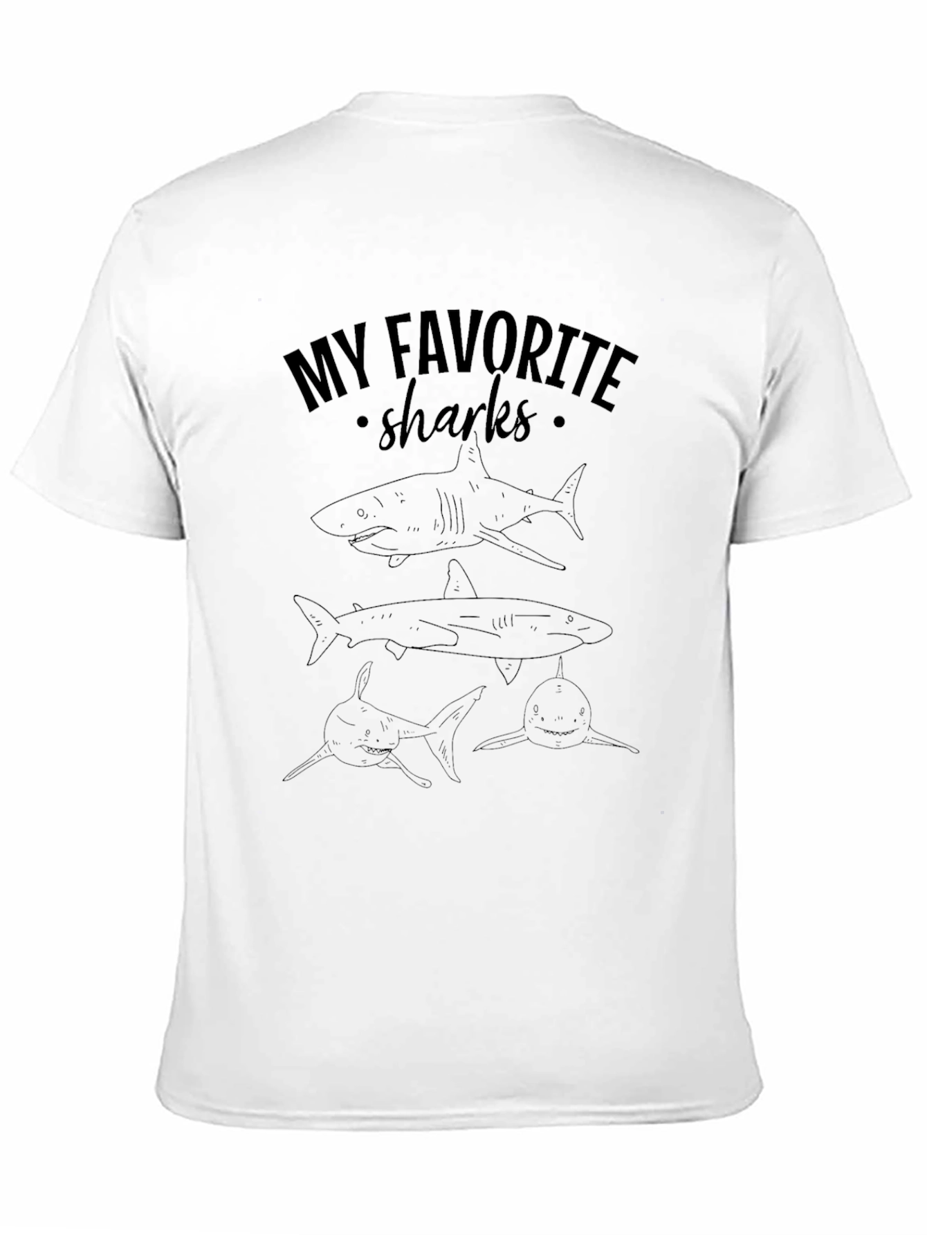 My Favorite Sharks Graphic T-Shirt - Black