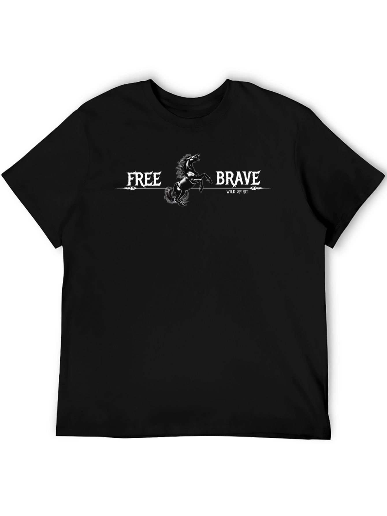 Free Brave Wild Spirit Black Graphic Tee