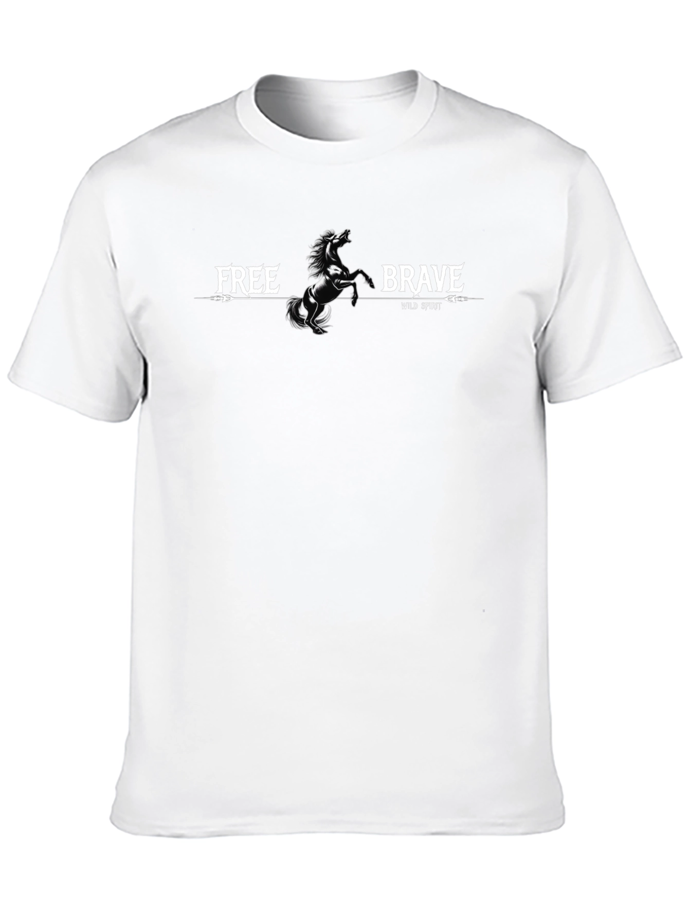 Free Brave Wild Spirit Black Graphic Tee