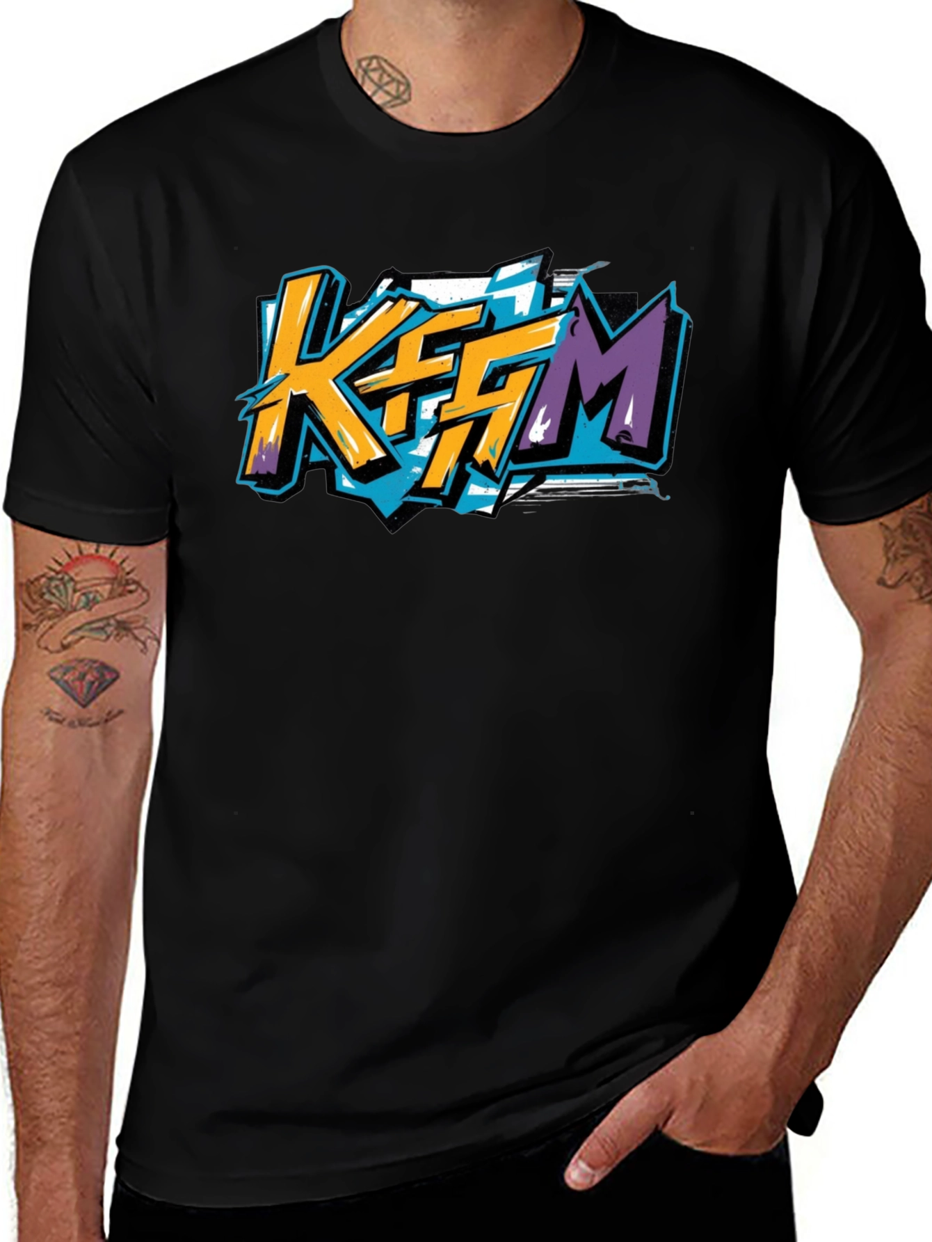 KFFM Graphic T-Shirt - Black Modern Style