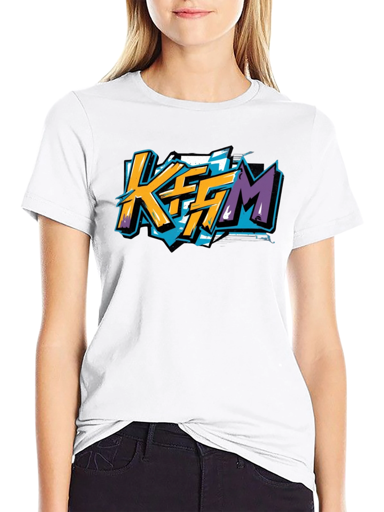 KFFM Graphic T-Shirt - Black Modern Style