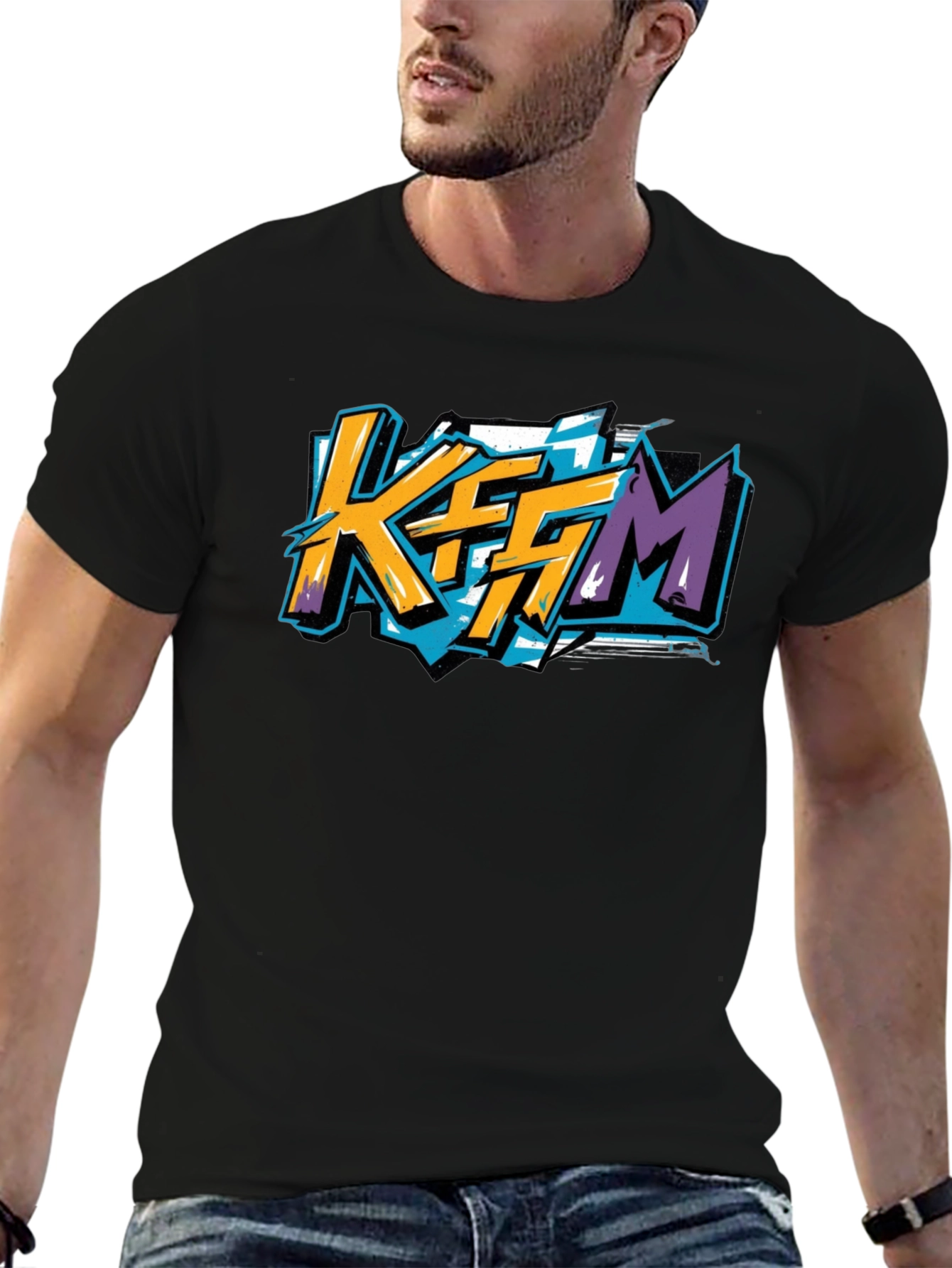 KFFM Graphic T-Shirt - Black Modern Style