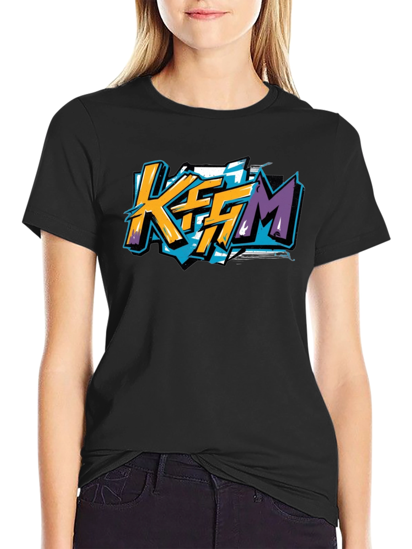 KFFM Graphic T-Shirt - Black Modern Style