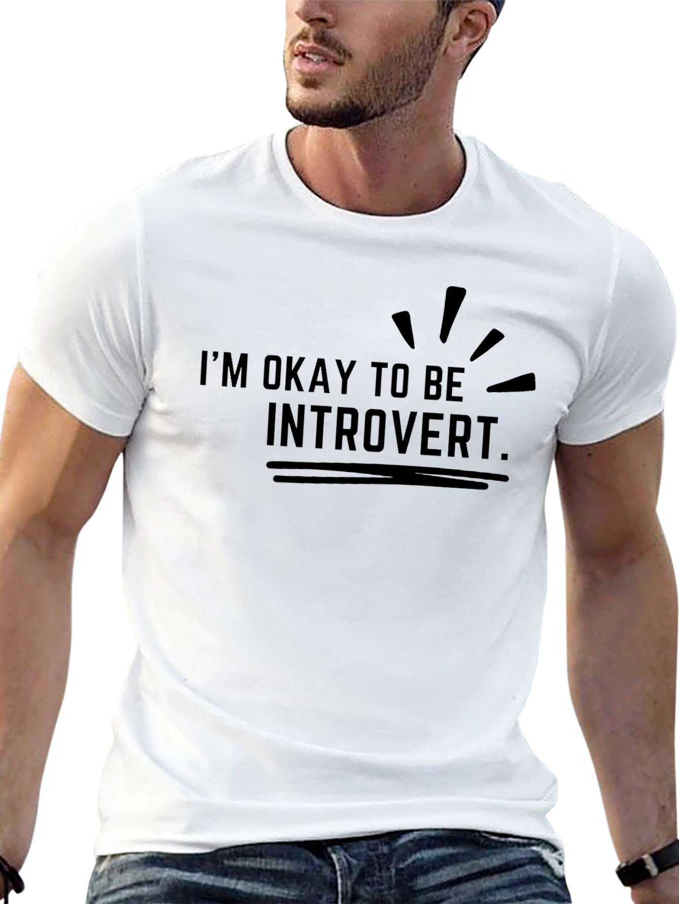 Introvert Statement Tee - Black Graphic T-Shirt