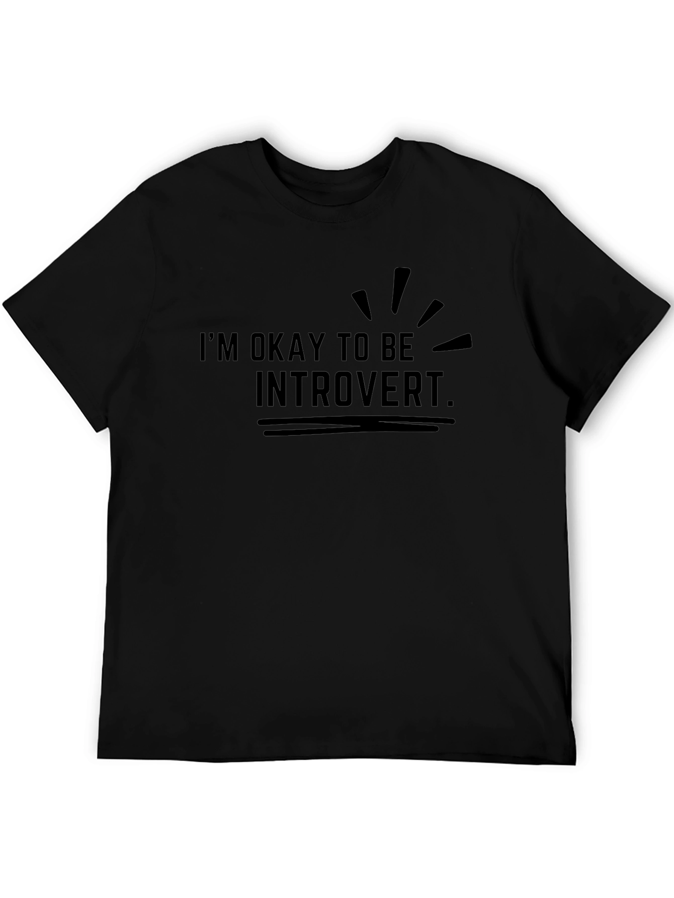 Introvert Statement Tee - Black Graphic T-Shirt