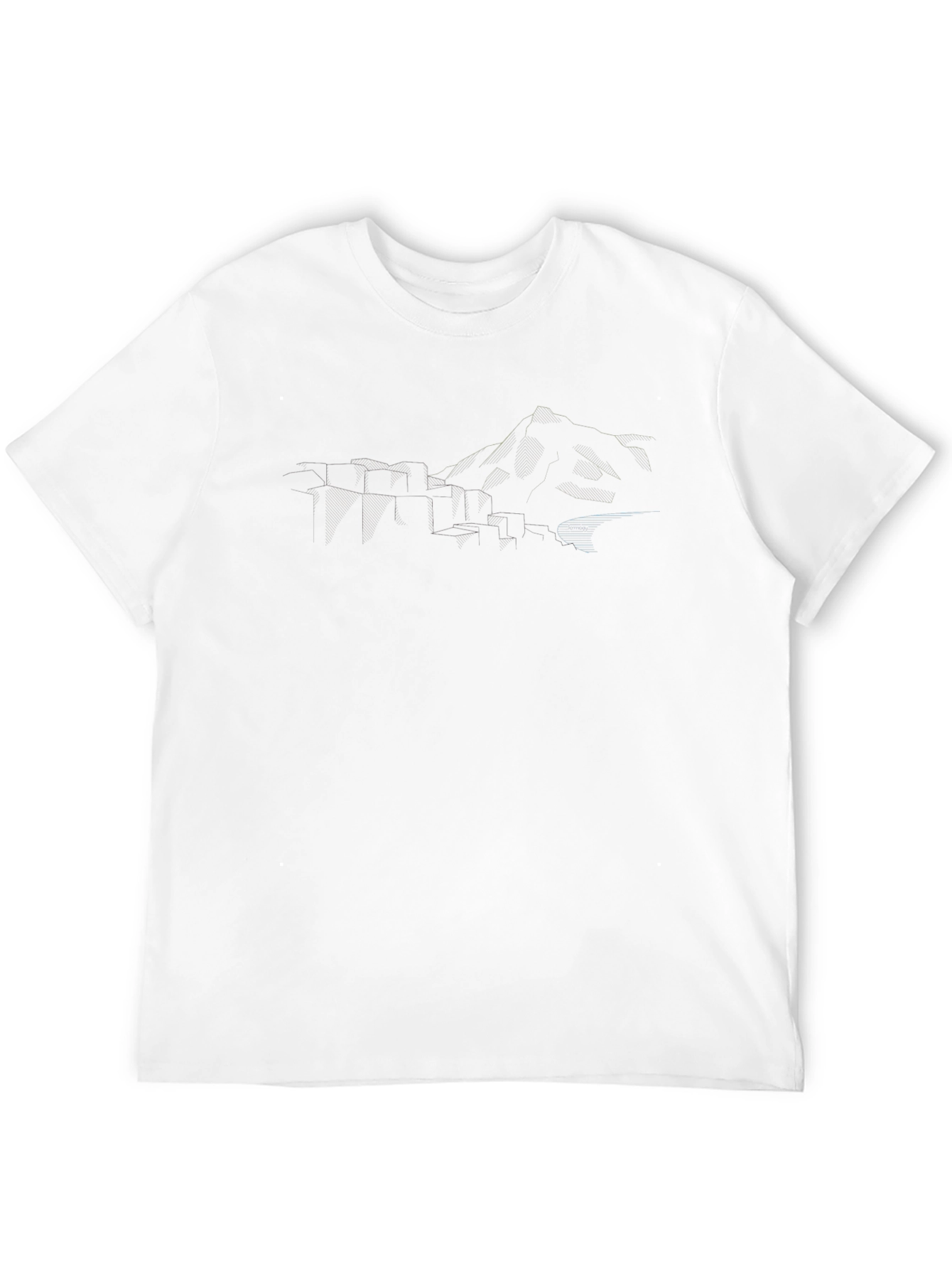 Geometric Mountain Graphic Tee - Black