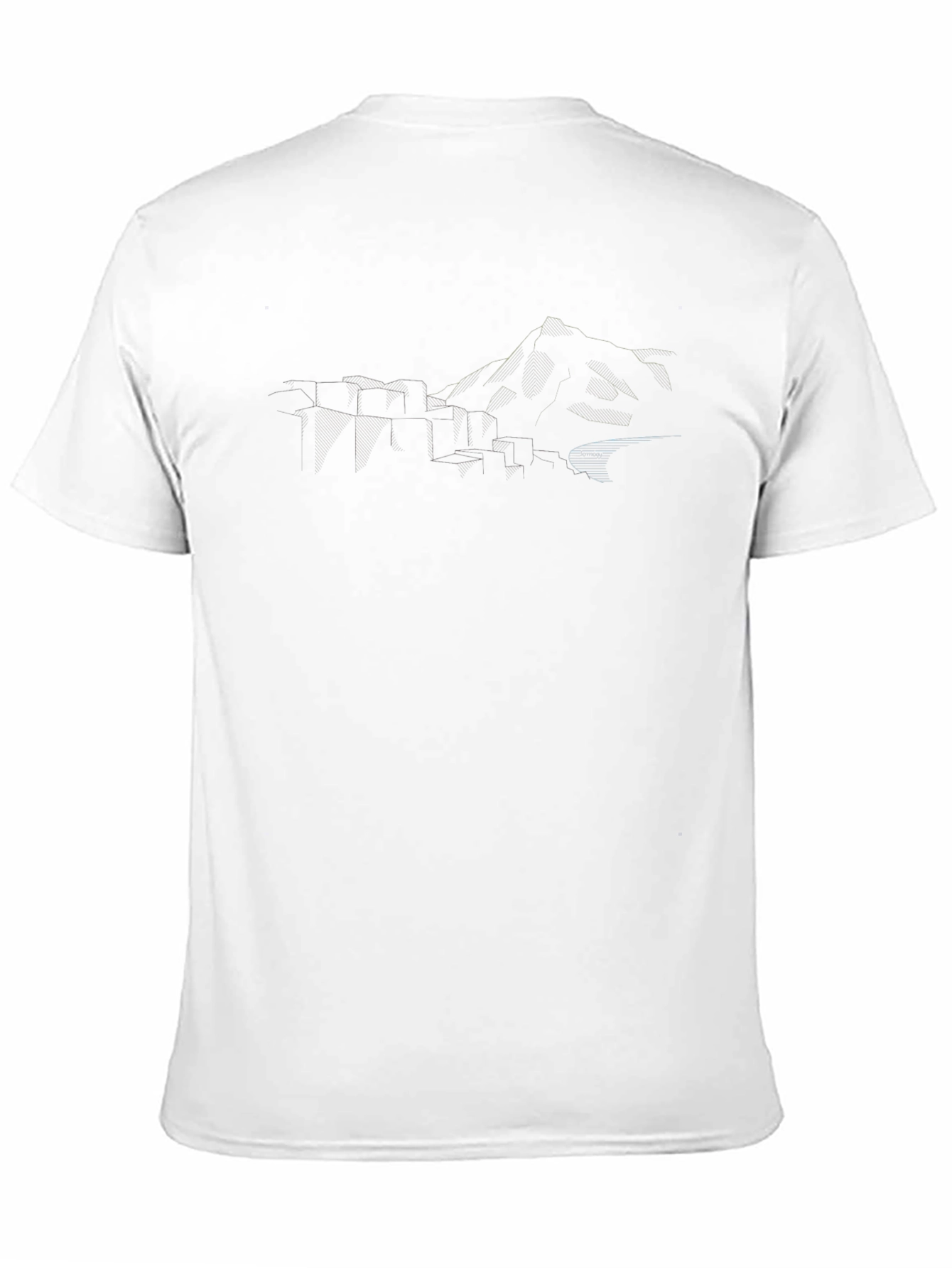 Geometric Mountain Graphic Tee - Black