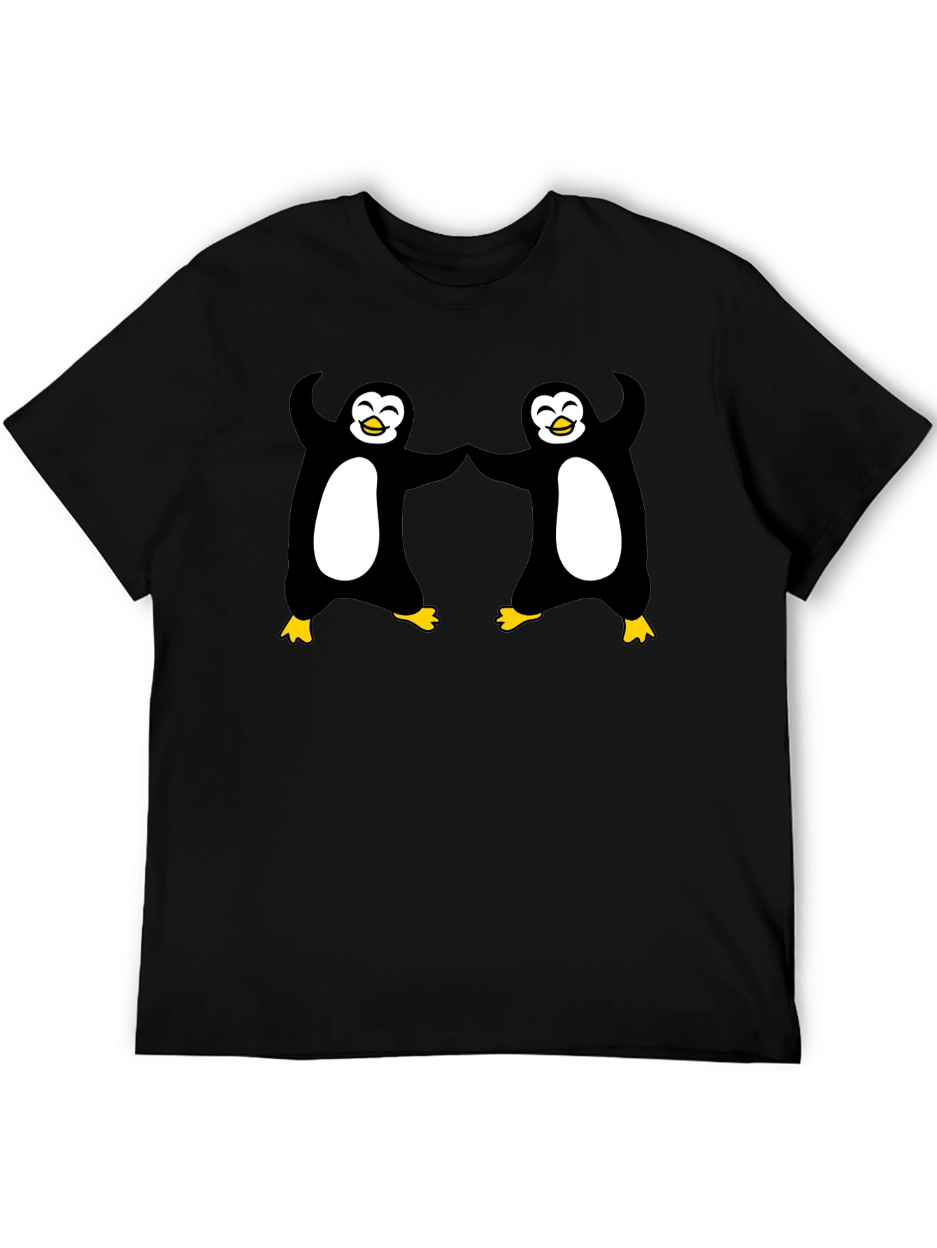 Dancing Penguins Black T-Shirt - Cute & Fun
