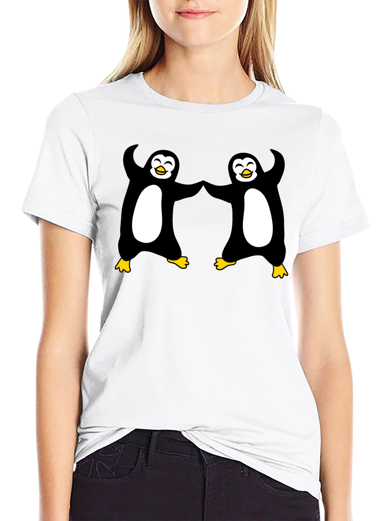 Dancing Penguins Black T-Shirt - Cute & Fun