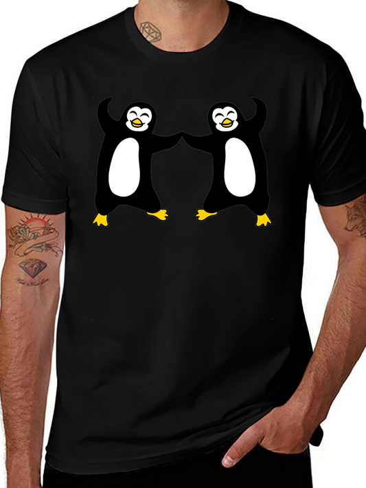Dancing Penguins Black T-Shirt - Cute & Fun