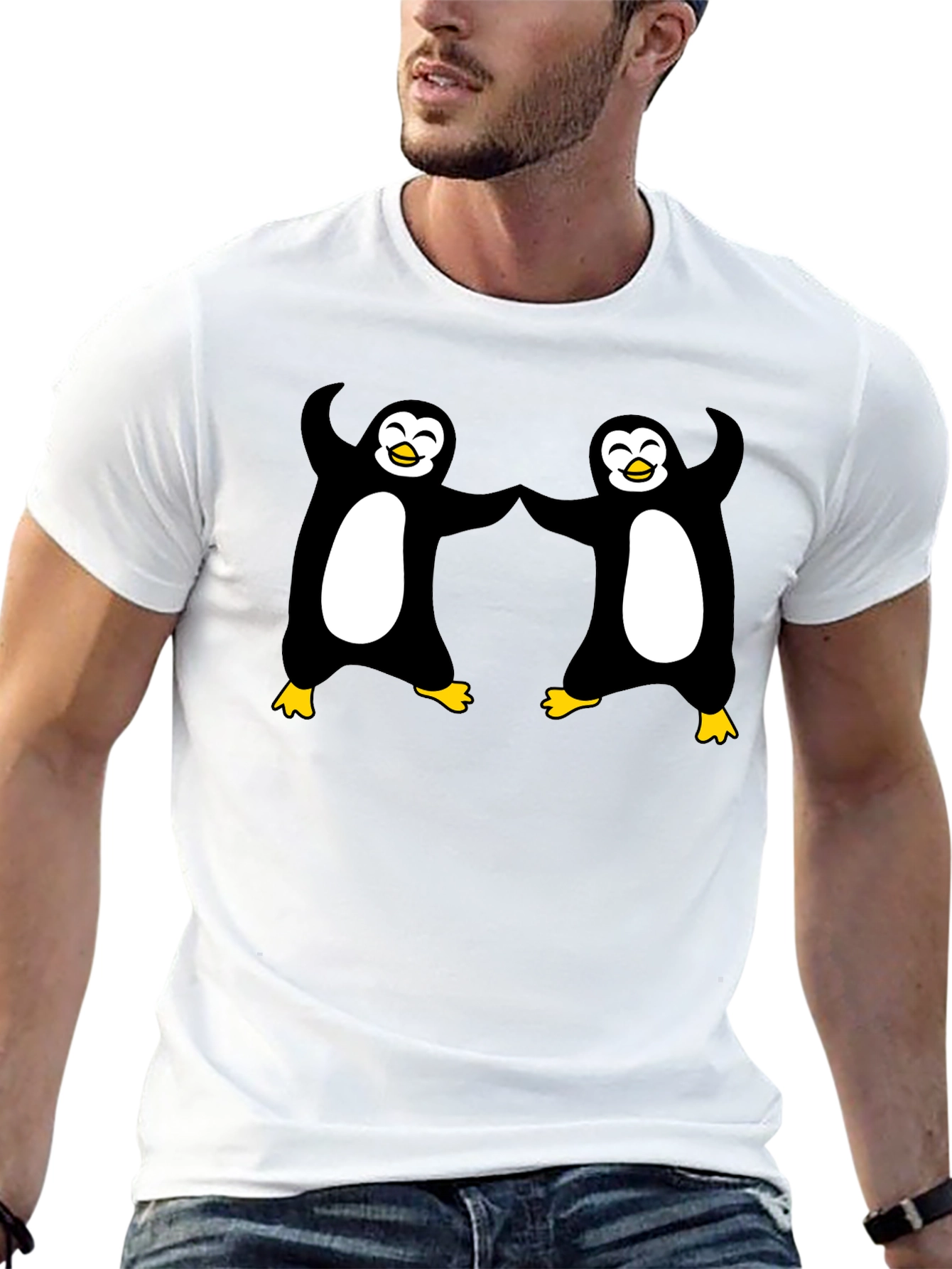 Dancing Penguins Black T-Shirt - Cute & Fun