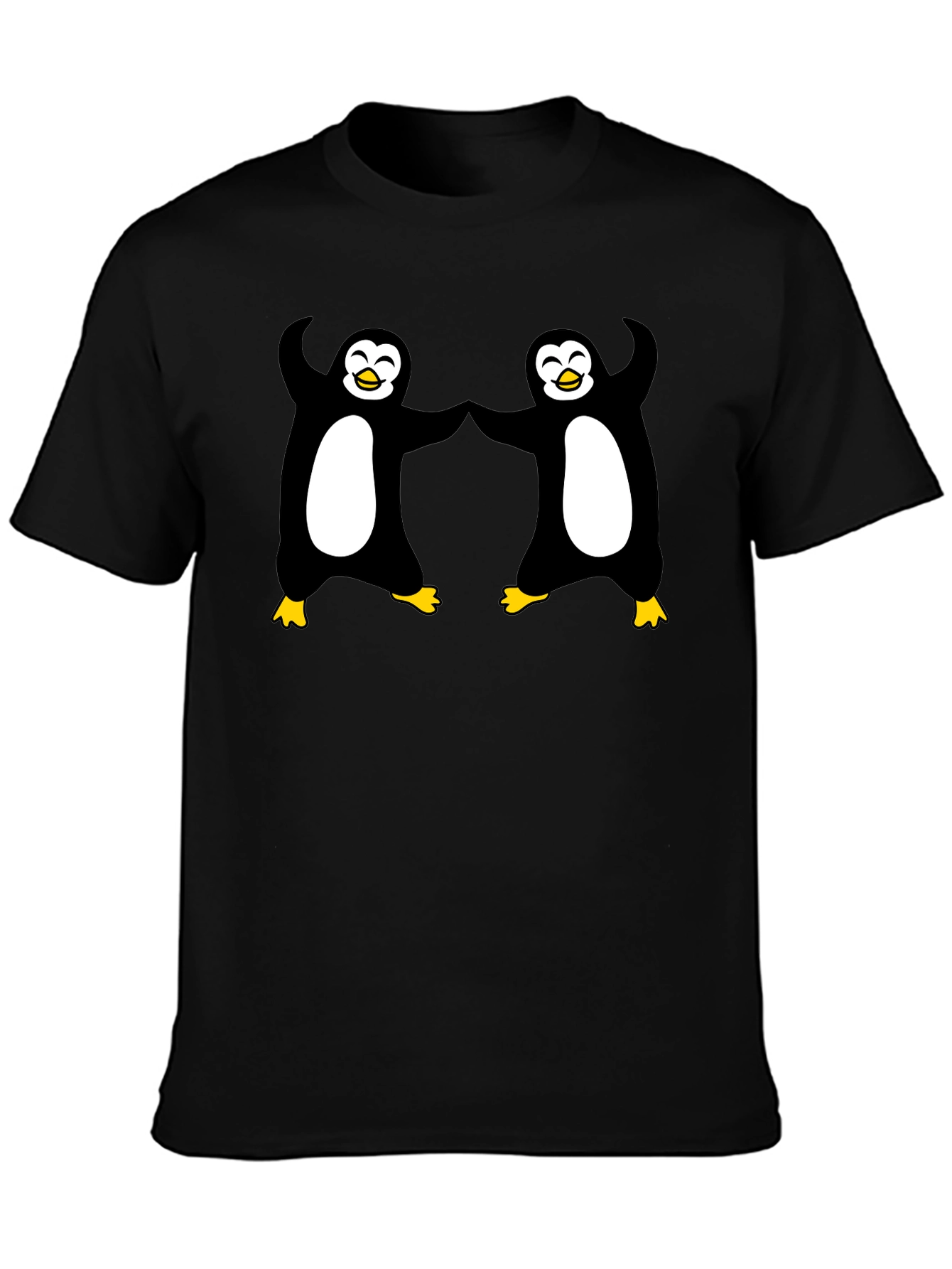 Dancing Penguins Black T-Shirt - Cute & Fun