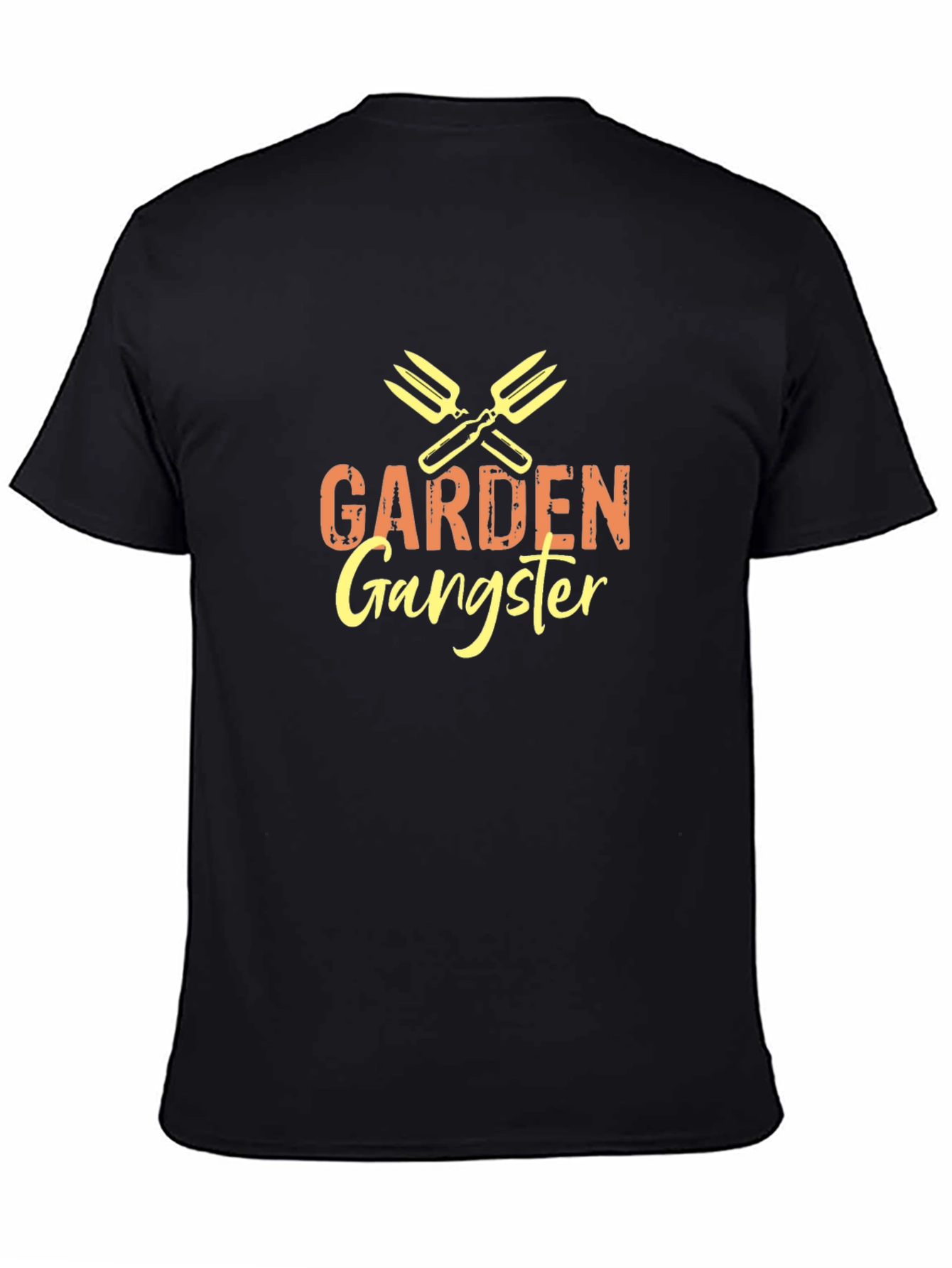 Garden Gangster Graphic T-Shirt - Black Crew Neck Tee