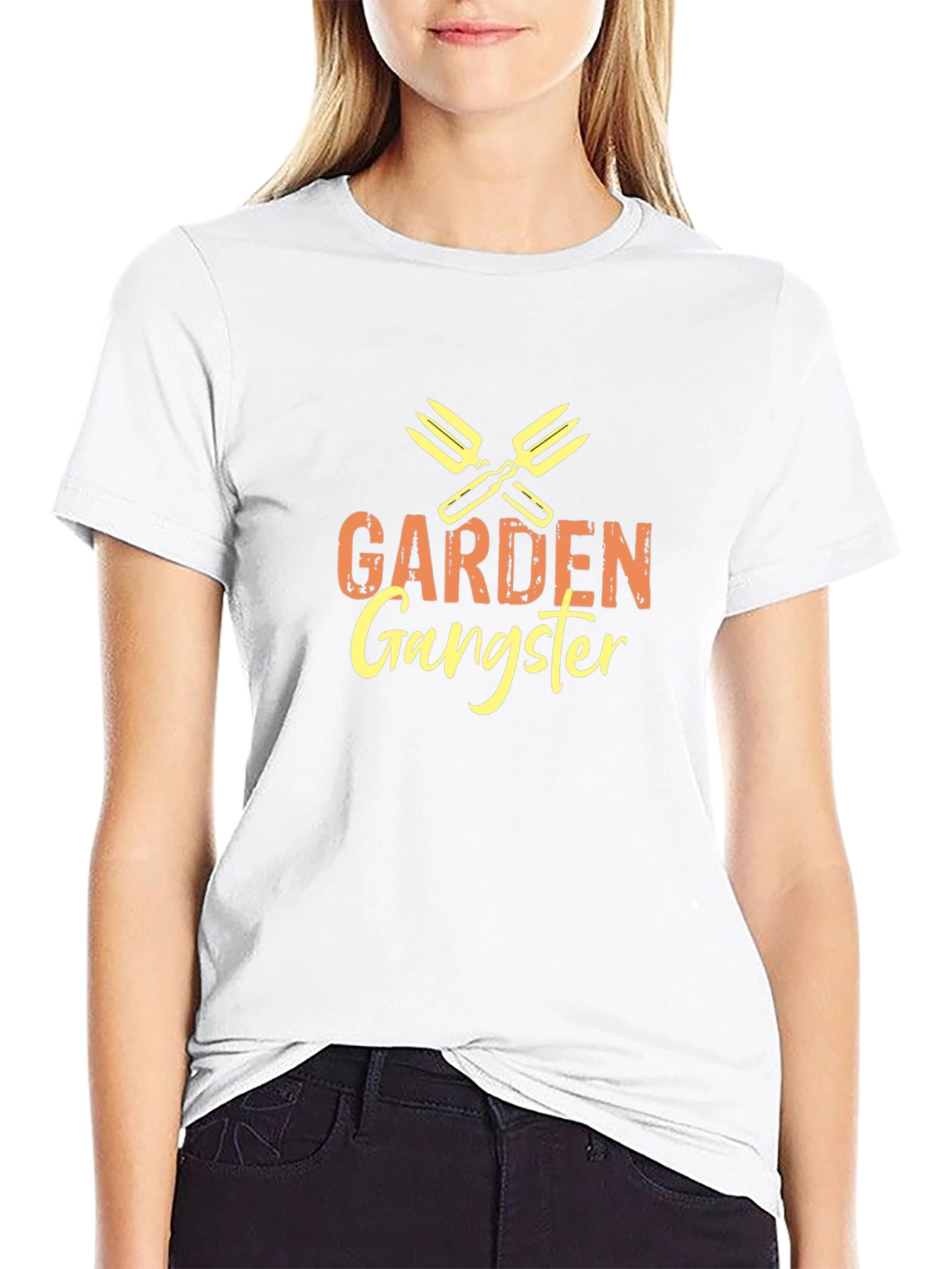 Garden Gangster Graphic T-Shirt - Black Crew Neck Tee
