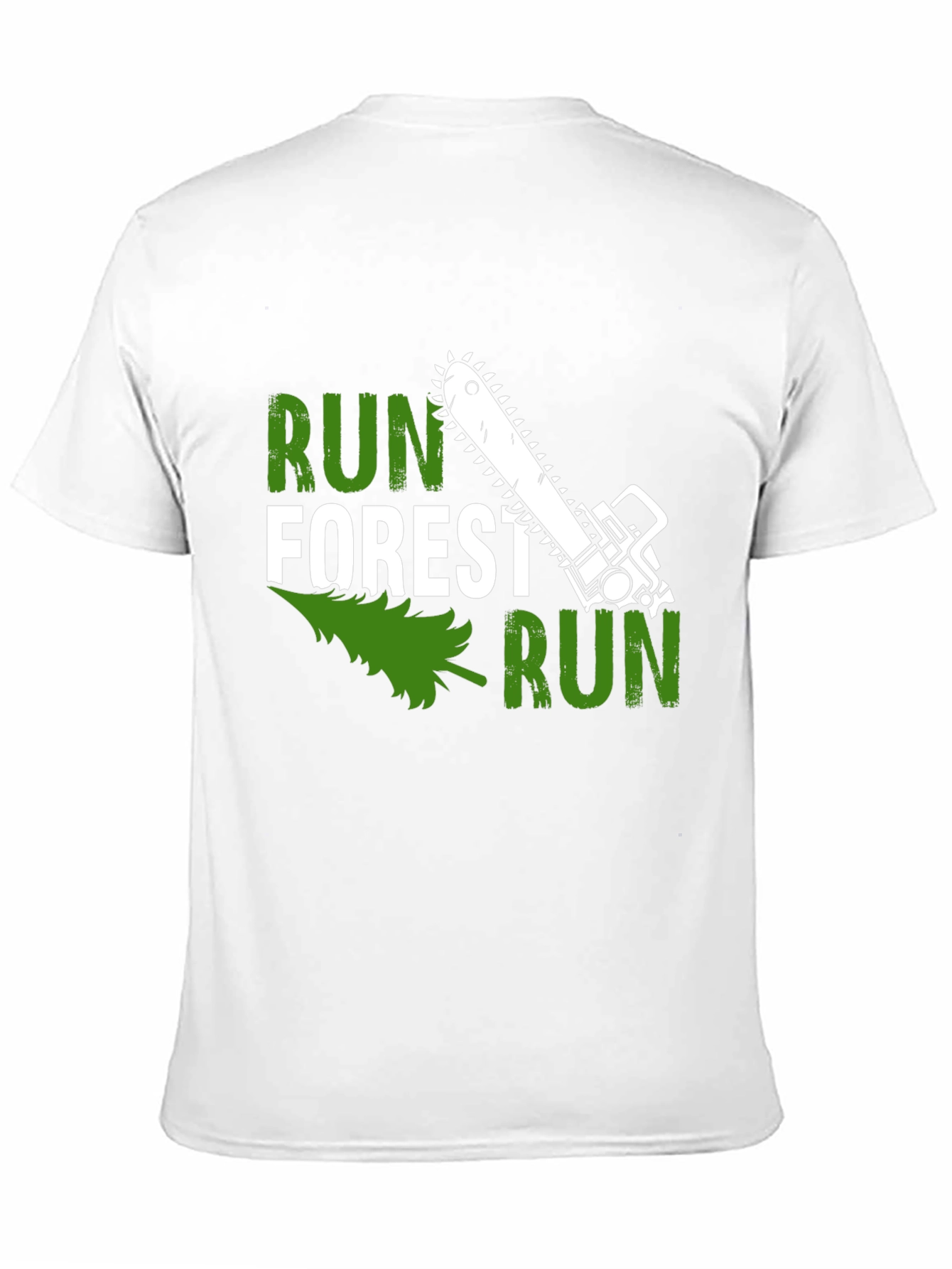 Run Forest Run Funny Chainsaw T-Shirt