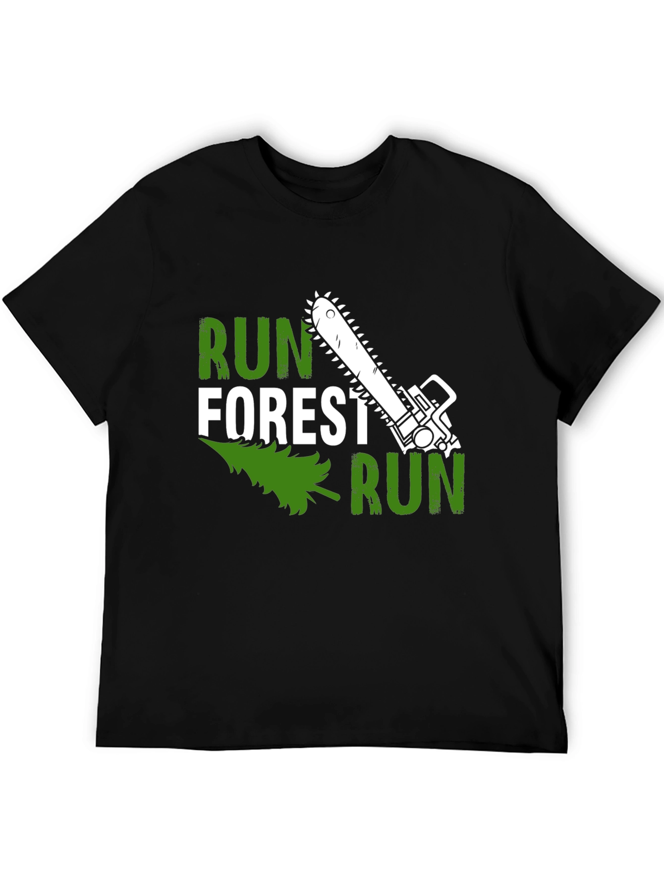 Run Forest Run Funny Chainsaw T-Shirt
