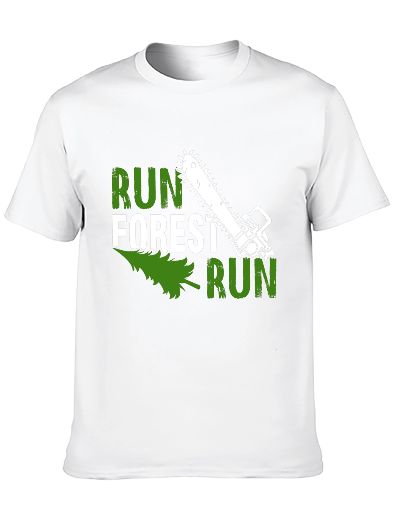 Run Forest Run Funny Chainsaw T-Shirt