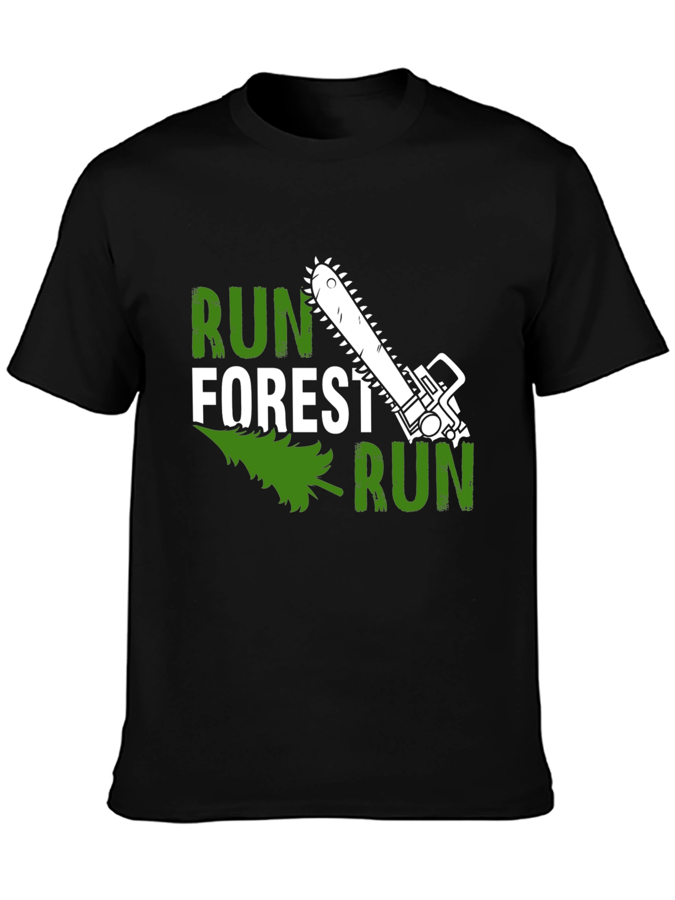 Run Forest Run Funny Chainsaw T-Shirt