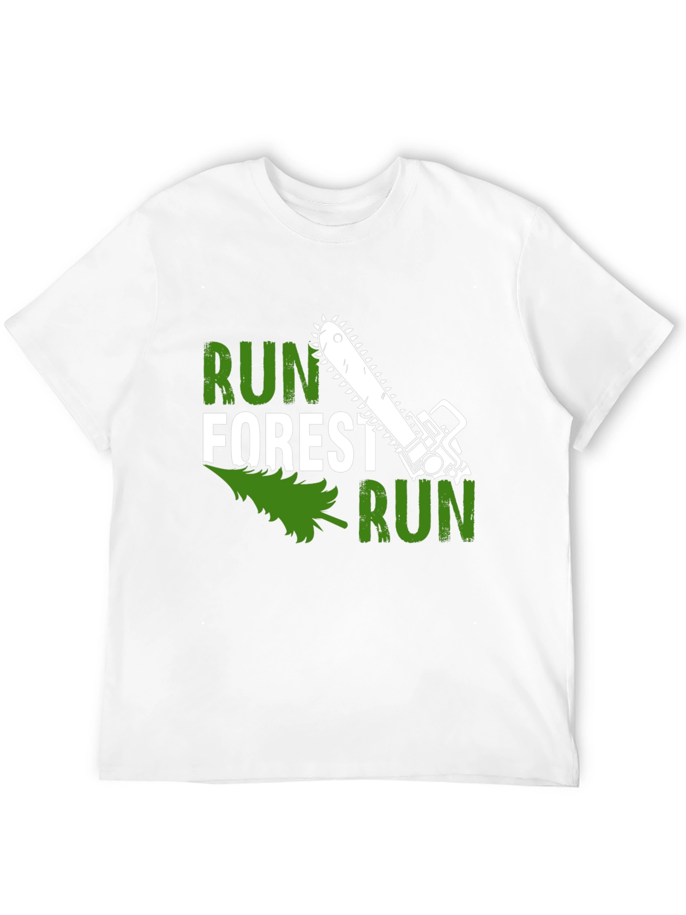 Run Forest Run Funny Chainsaw T-Shirt