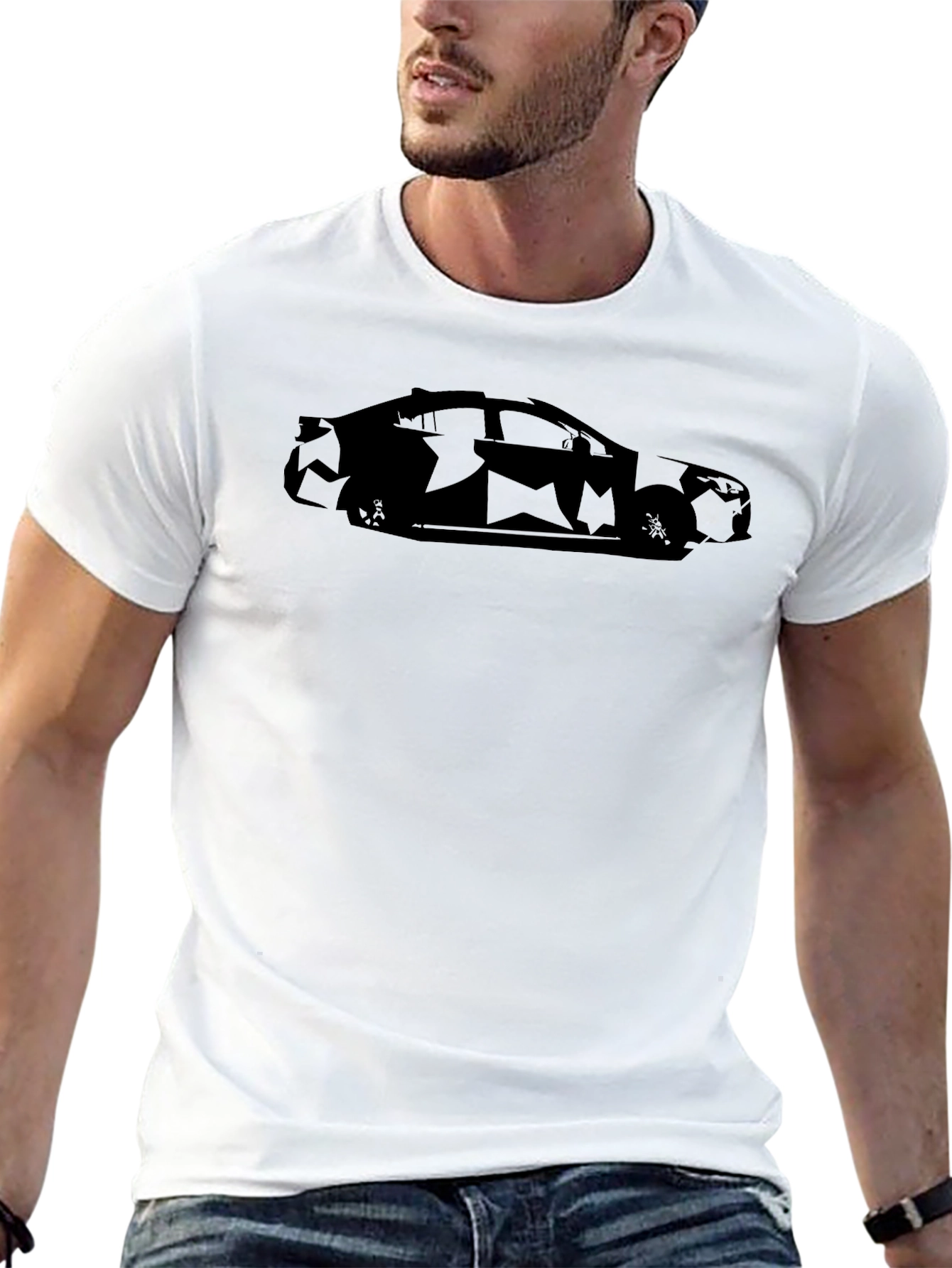 Sleek Car Silhouette Tee - Black