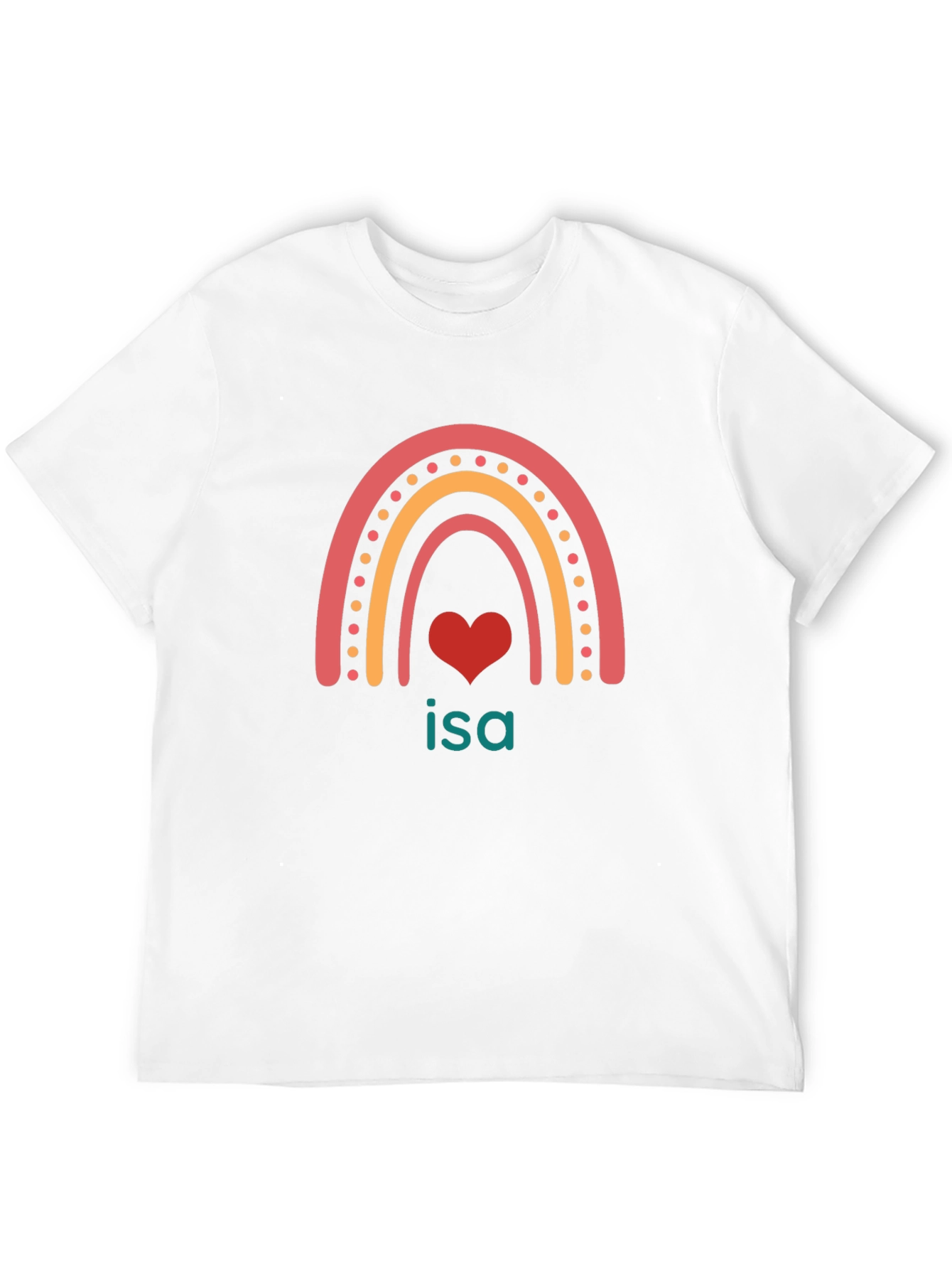 Rainbow Heart Isa Custom T-Shirt
