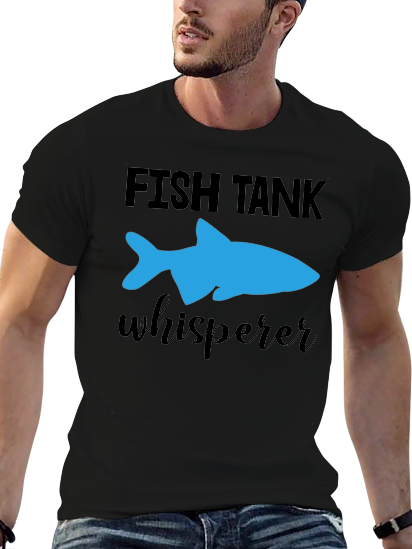 Fish Tank Whisperer T-Shirt - Blue Fish Graphic