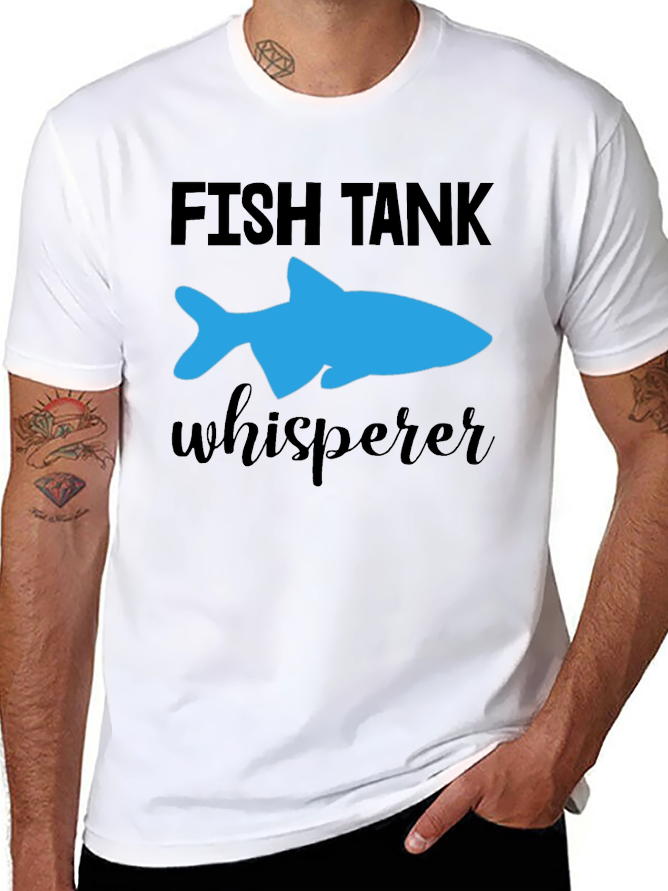 Fish Tank Whisperer T-Shirt - Blue Fish Graphic