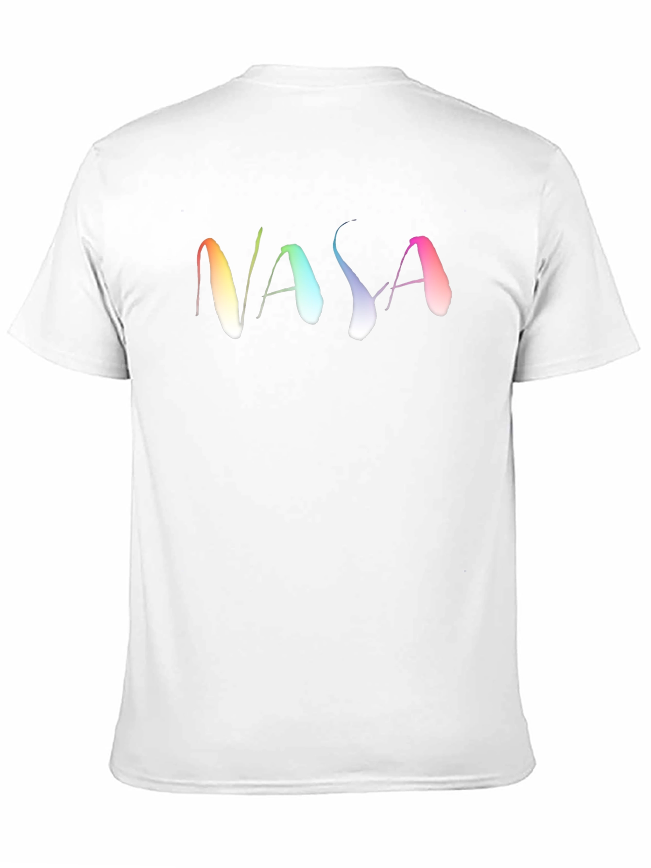 NASA Rainbow Text Black T-Shirt