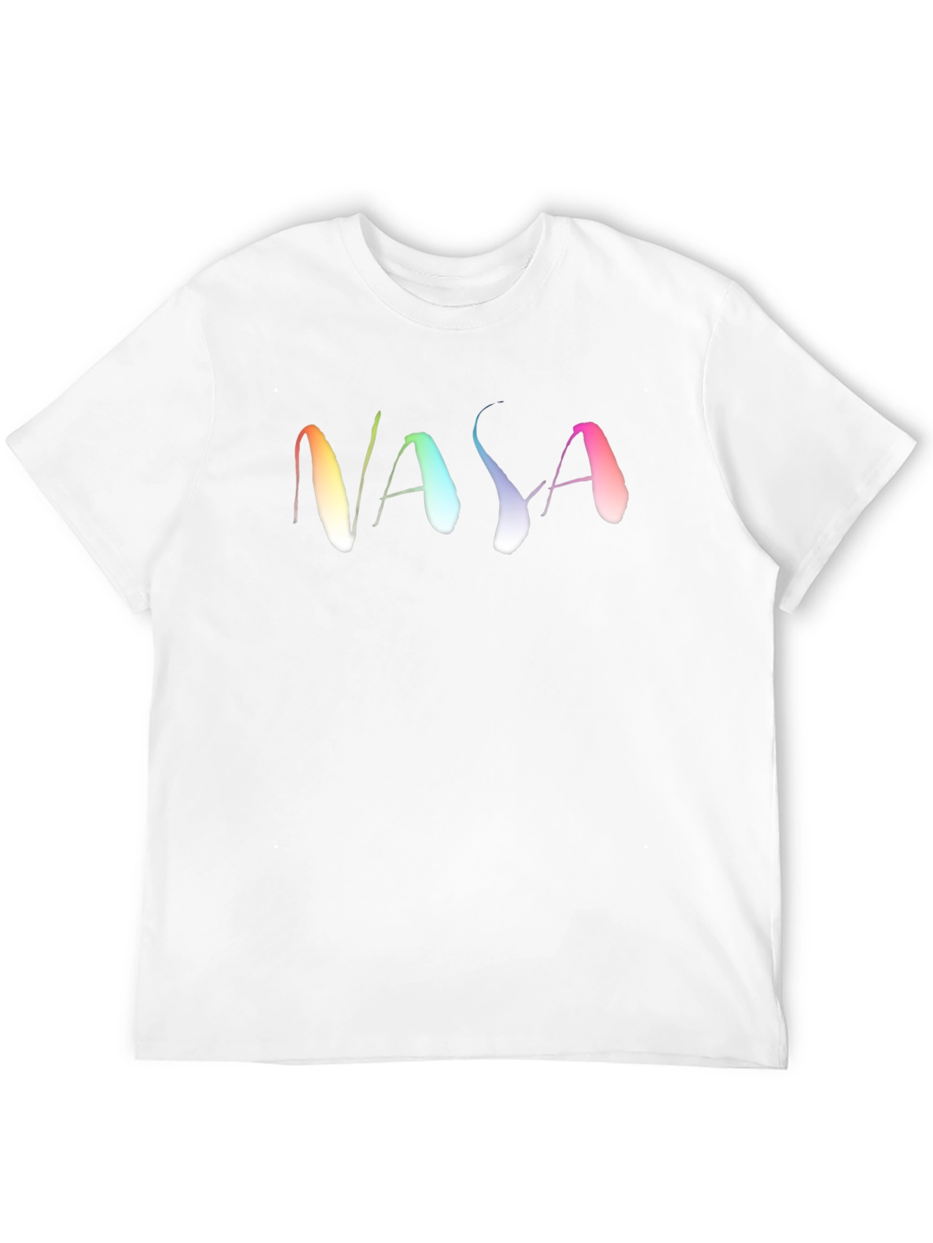 NASA Rainbow Text Black T-Shirt