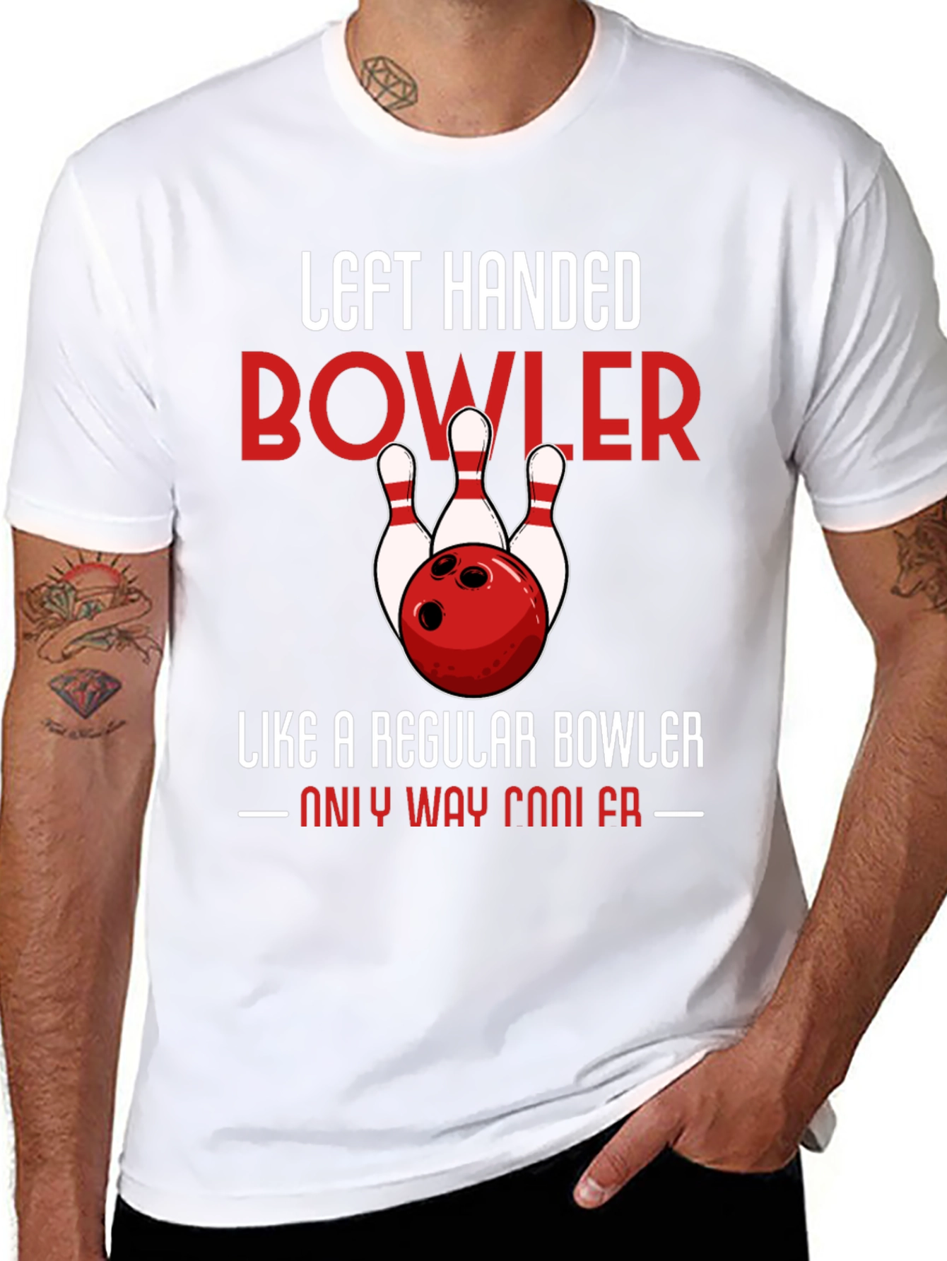 Left Handed Bowler T-Shirt - Cool Bowling Tee