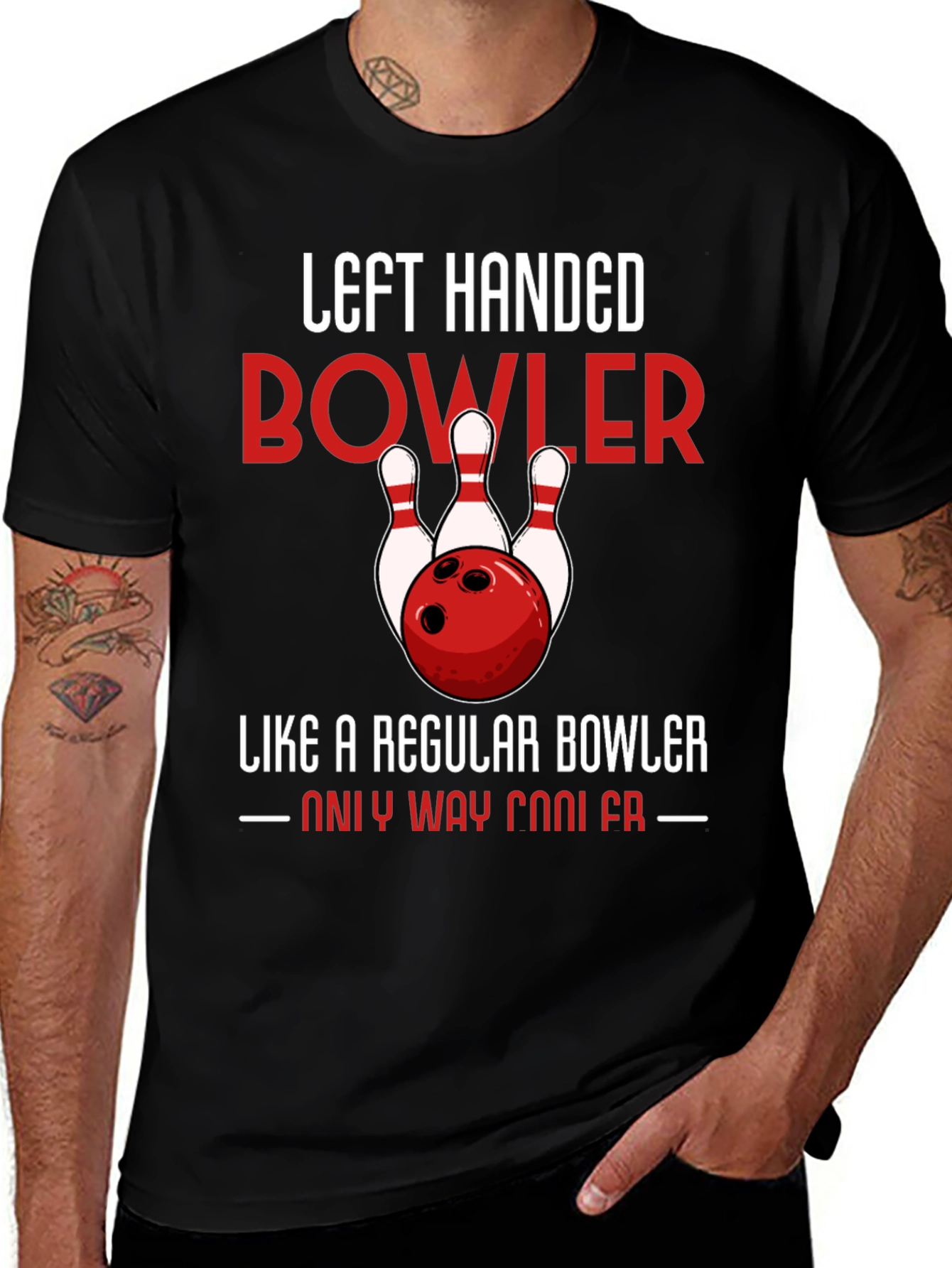 Left Handed Bowler T-Shirt - Cool Bowling Tee