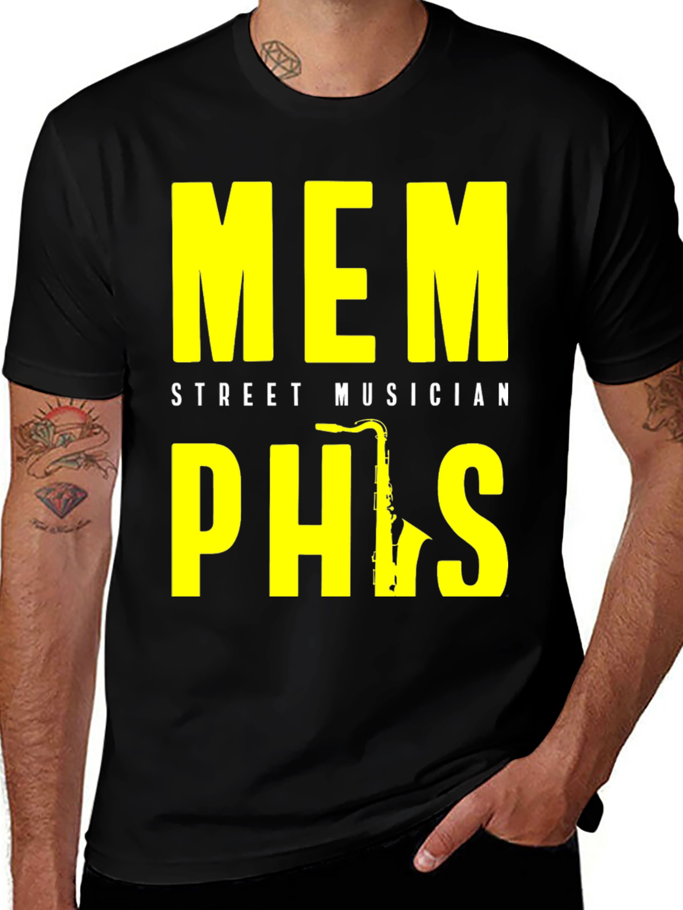 Memphis Street Musician Saxophone T-Shirt