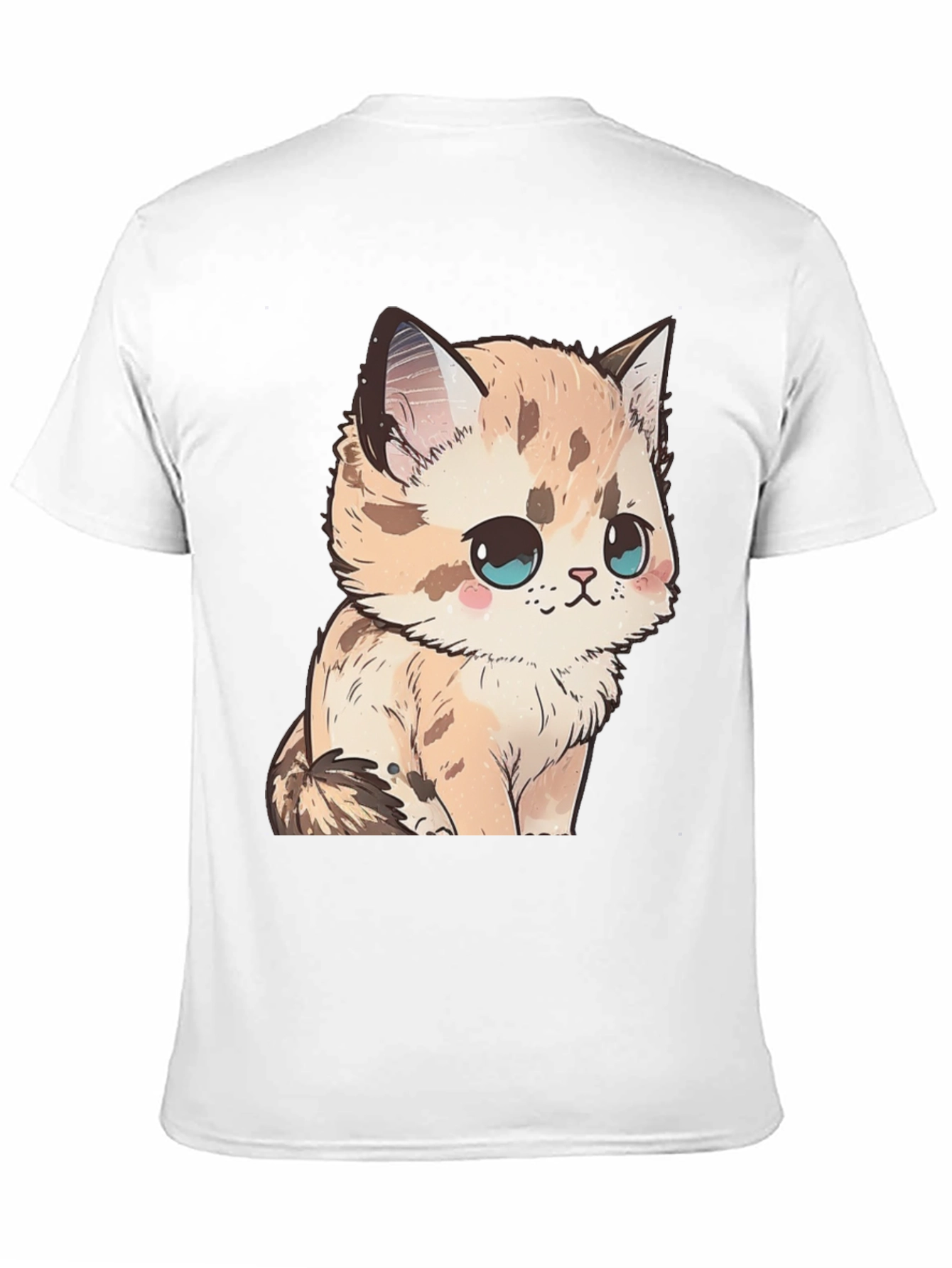 Cute Kitten Graphic Tee - Soft Black Cotton Shirt