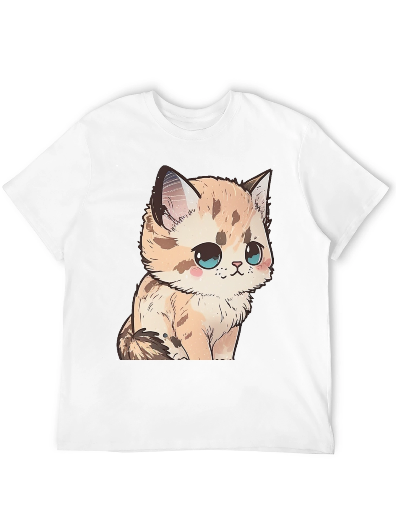 Cute Kitten Graphic Tee - Soft Black Cotton Shirt
