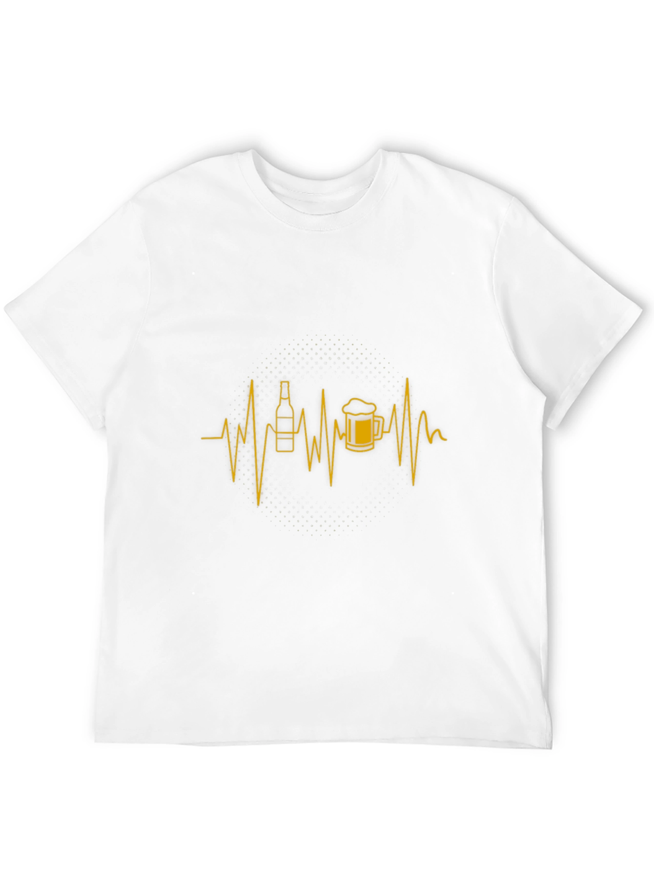 Beer Heartbeat Graphic Tee - Mens Black T-Shirt