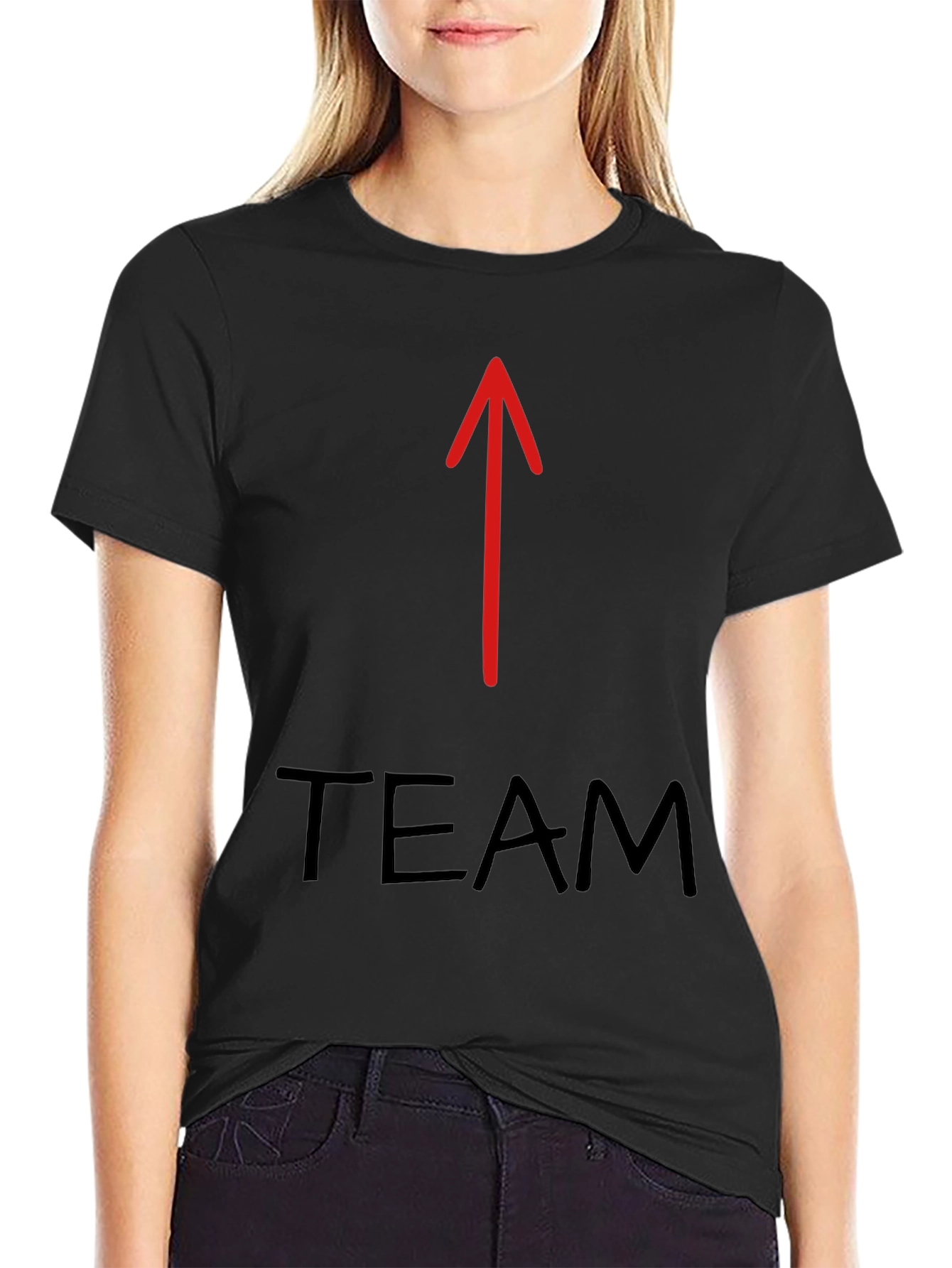 Team Arrow Graphic Tee - Black Cotton T-Shirt
