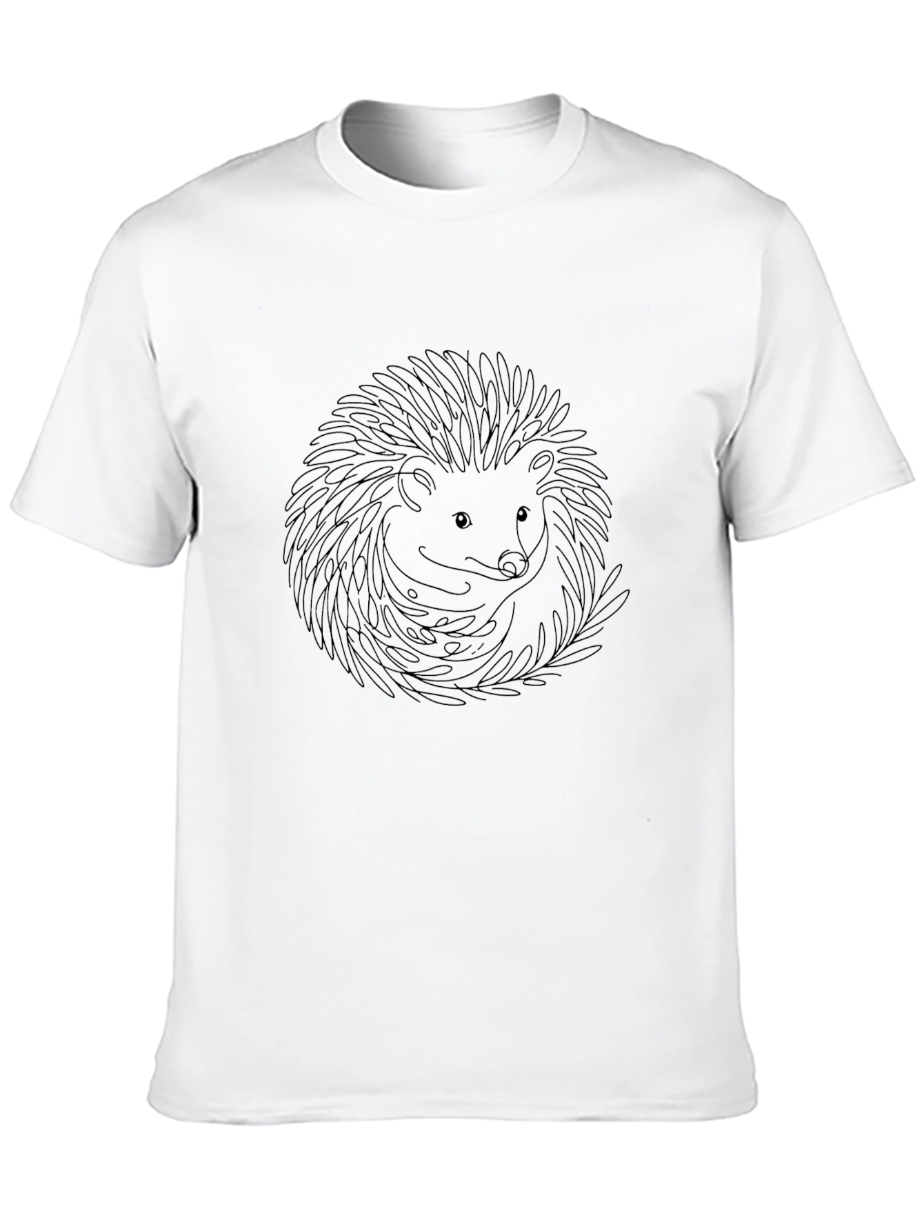 Minimalist Hedgehog Graphic Tee - Black